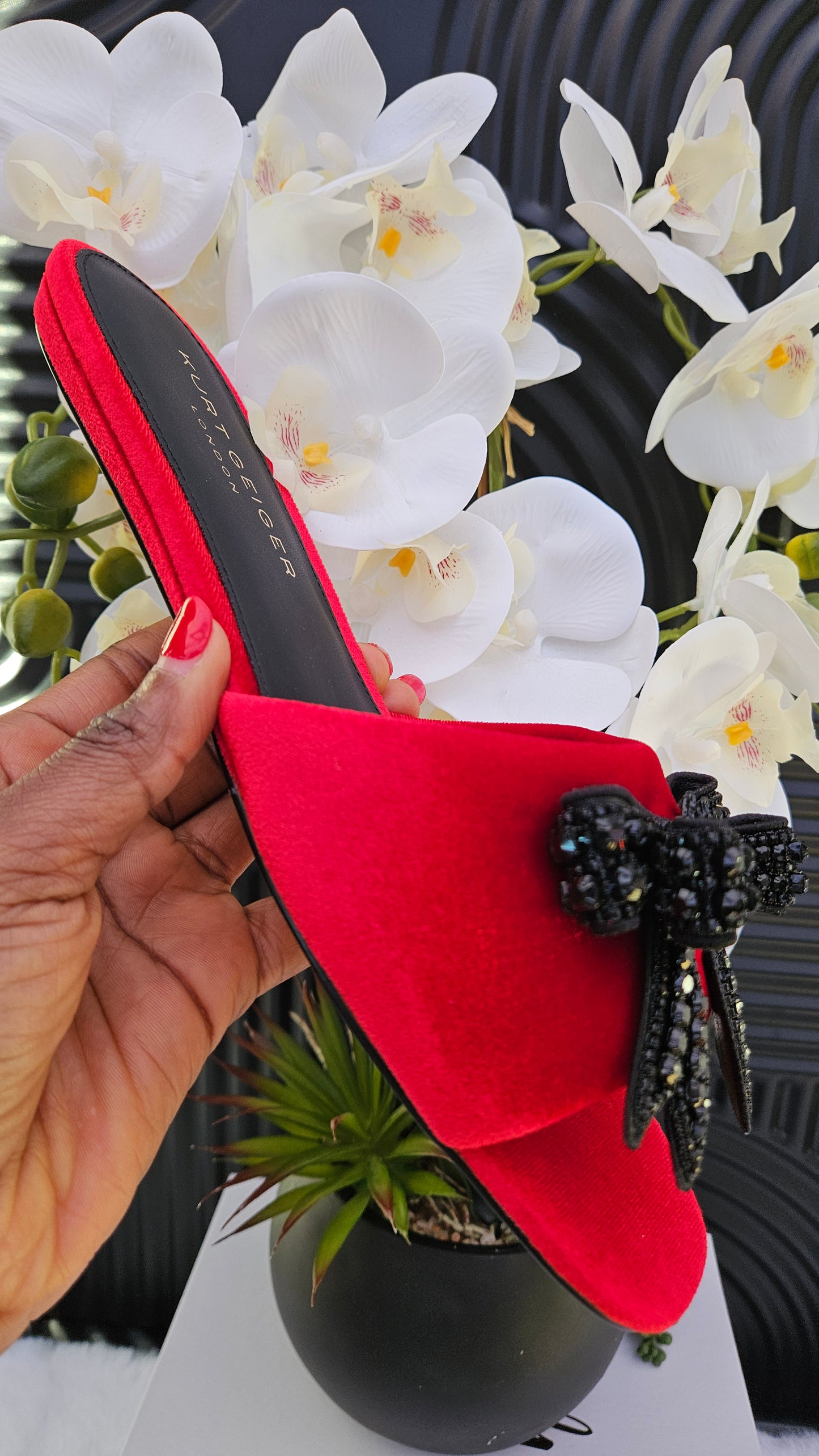 Kurt Geiger KG Bow Detailed Flat Sandals