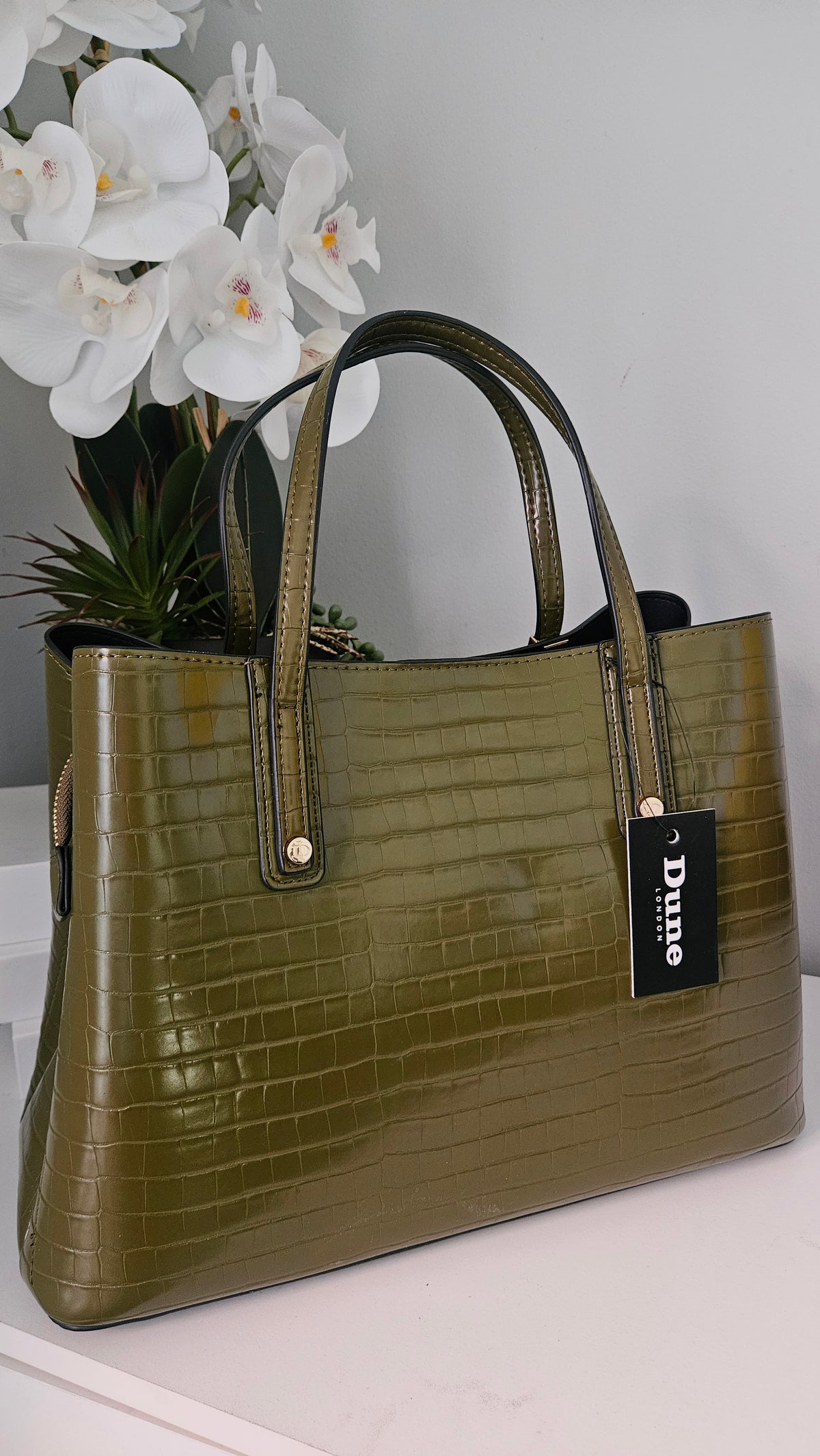 DUNE Green Shoulder Bag with Long Strap