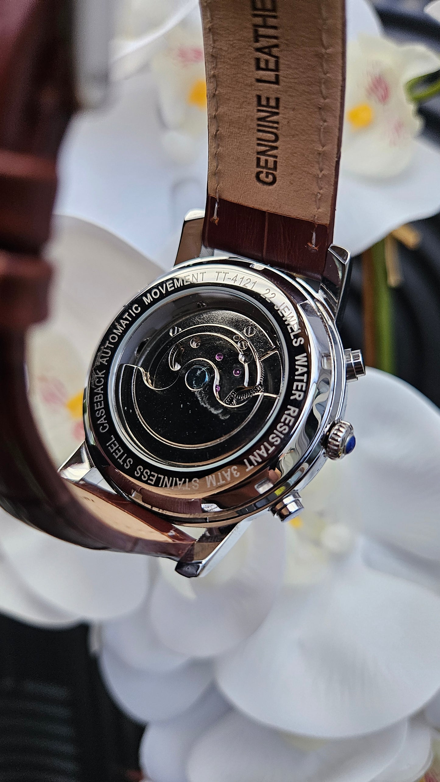 Thomas Tompion Brown Leather Automatic Watch -Authentic Retail Product