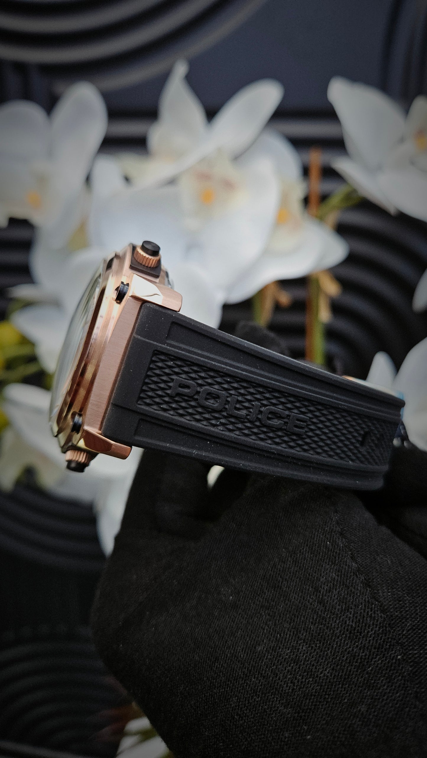 Black & Rose Gold Tone Rotor Watch