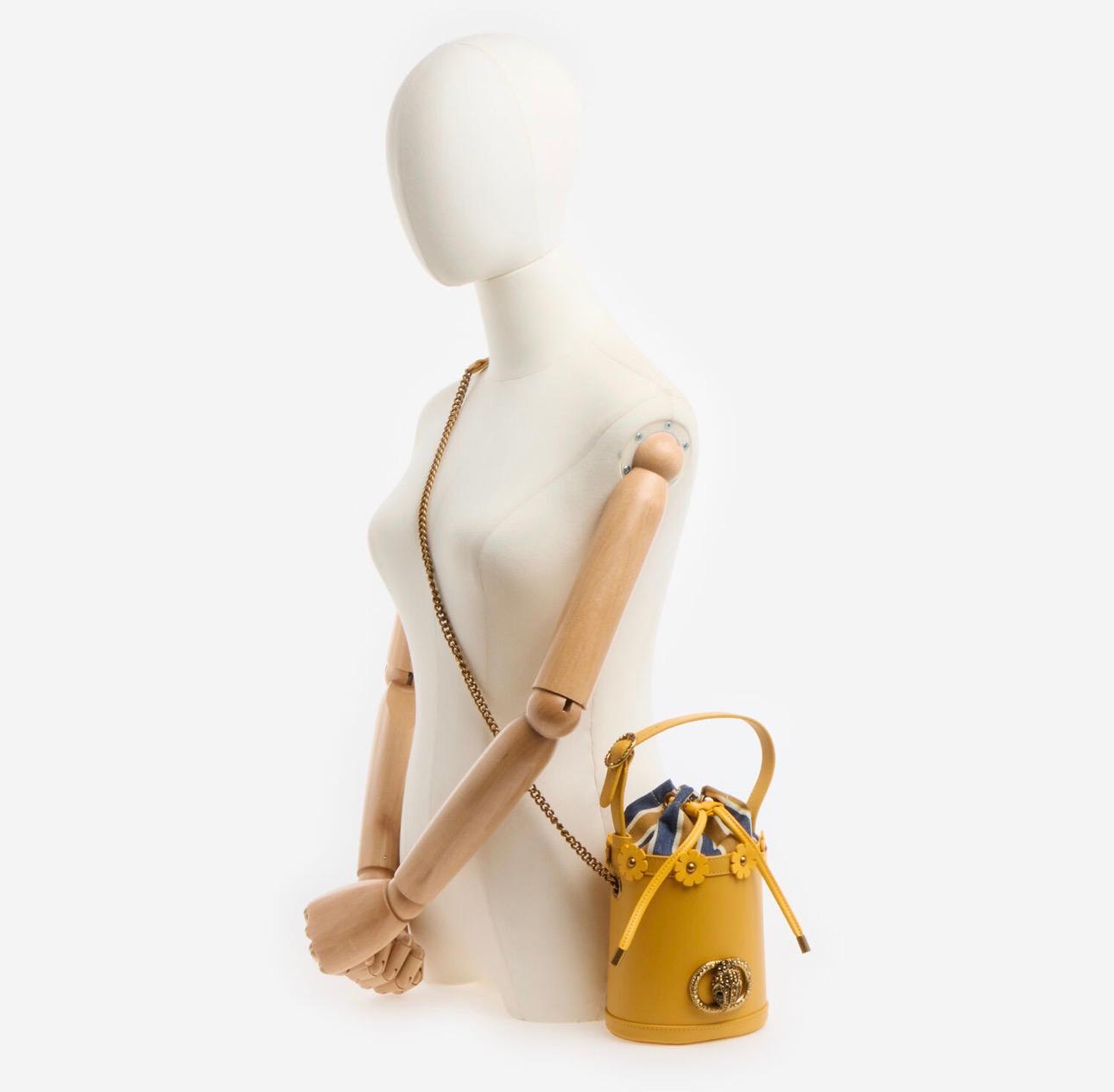 Kurt Geiger KG Mustard Leather Round Shaped Bag - Authentic Retail Product