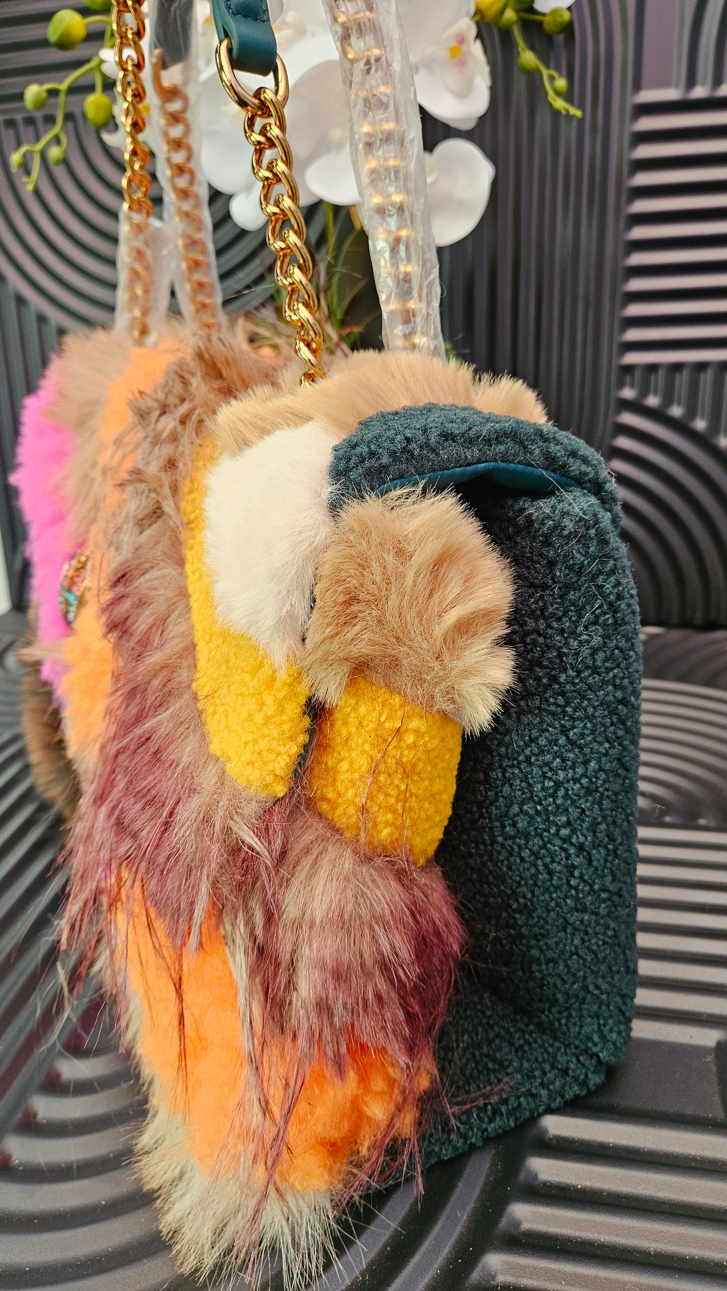 XXL Fur Detail Bag Kurt Geiger KG - Authentic Retail Product