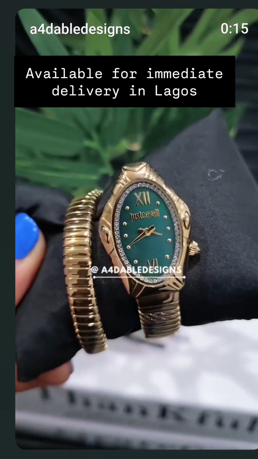 Just Cavalli Gold watch with Green Dial