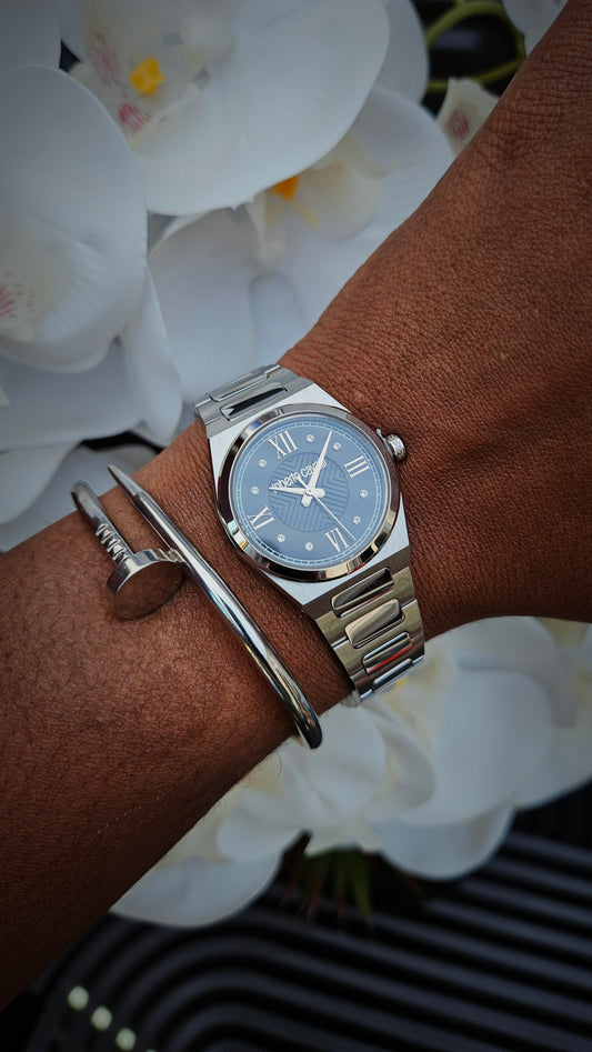 Roberto Cavalli Women's Watch with Silver Metal Bracelet