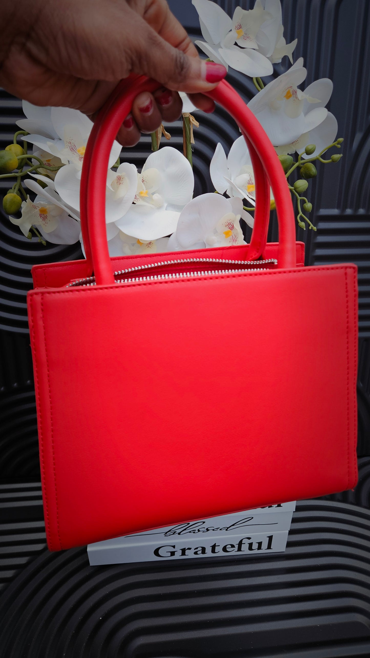 Bow detail Red bag with long Strap