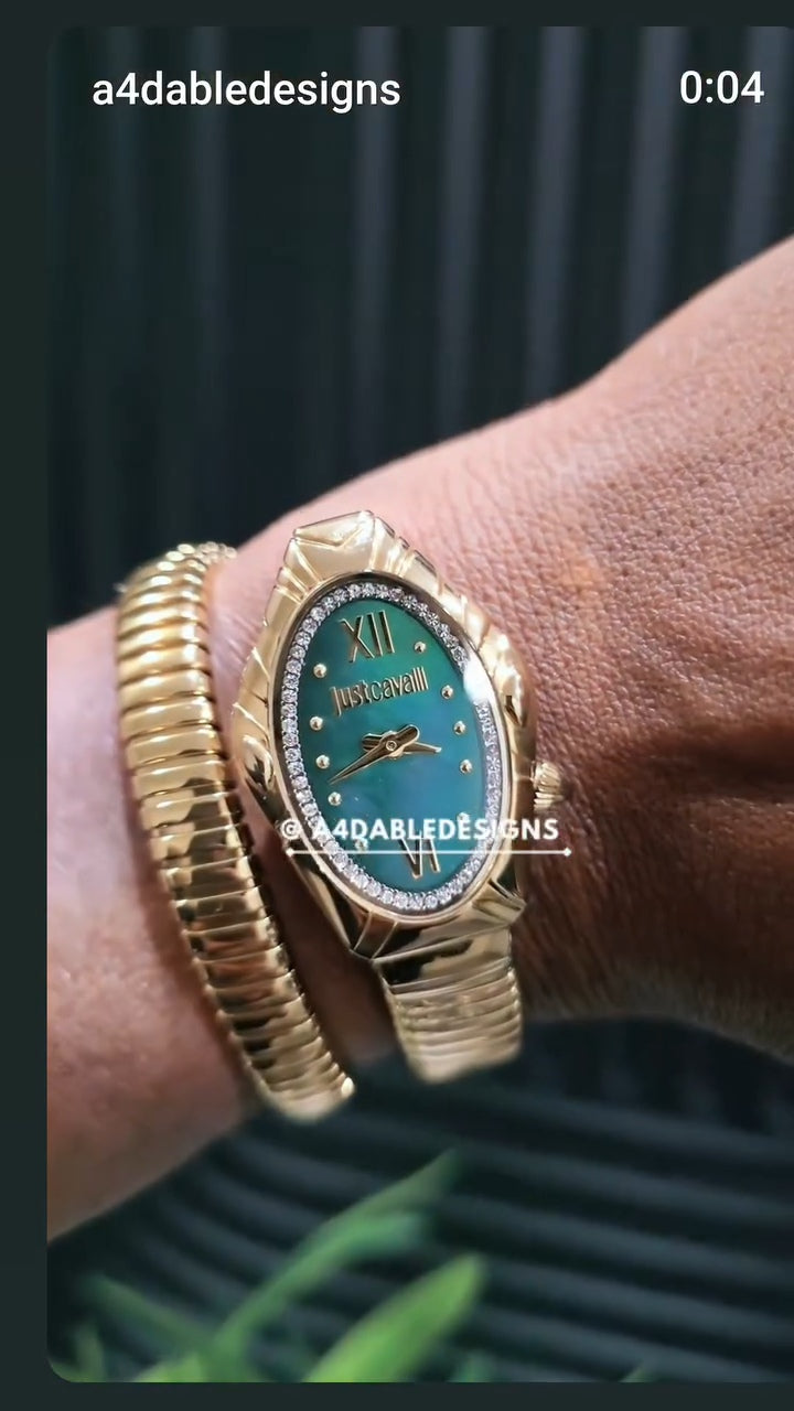 Just Cavalli Gold watch with Green Dial