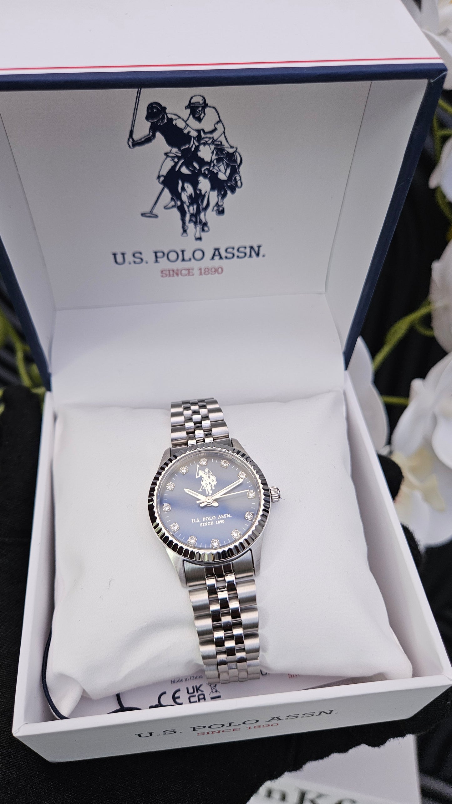 US Polo Assn Stainless Steel Blue Face Water Resistant Watch - Authentic Retail Product