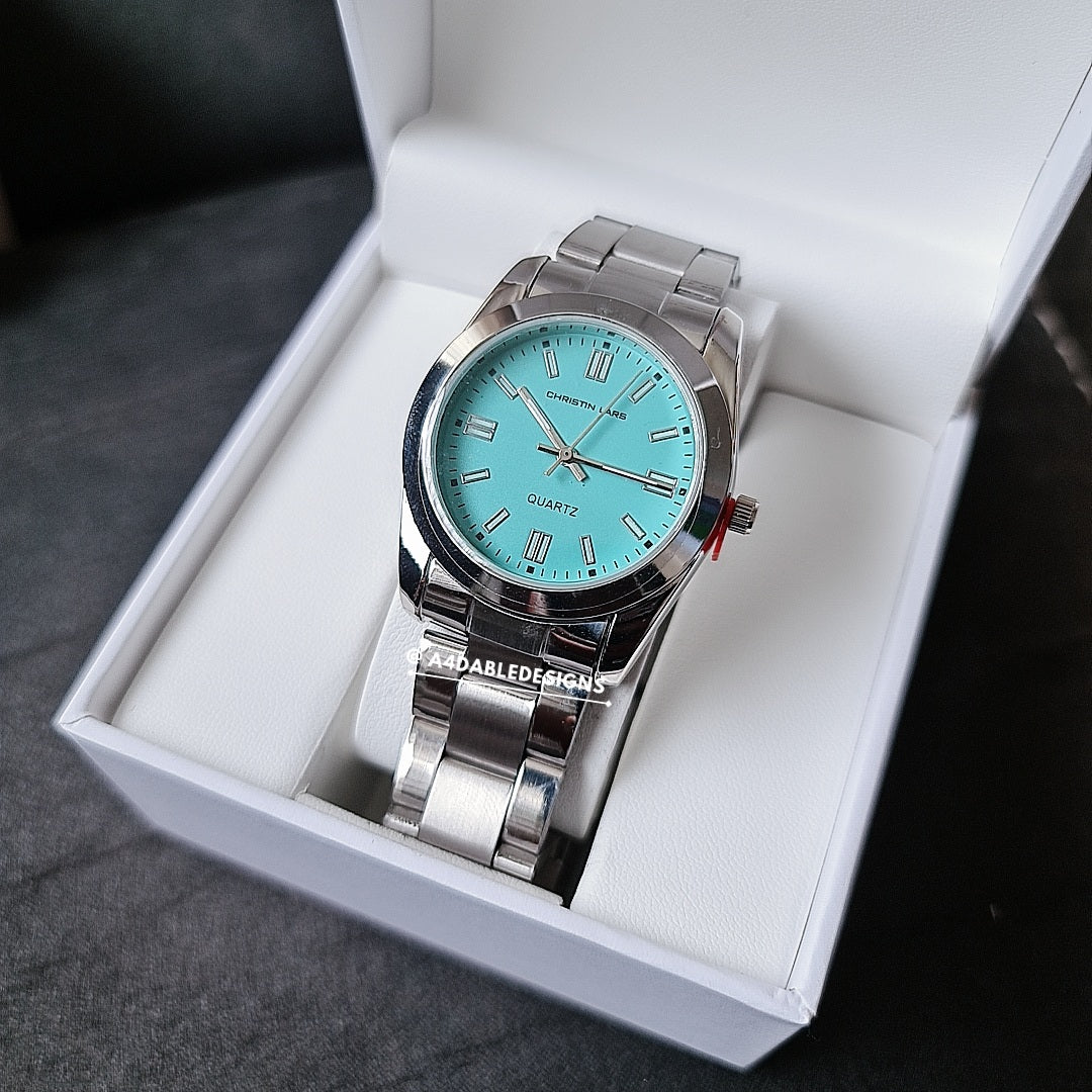 Christian Lars Bracelet Watch with Turquoise Dial