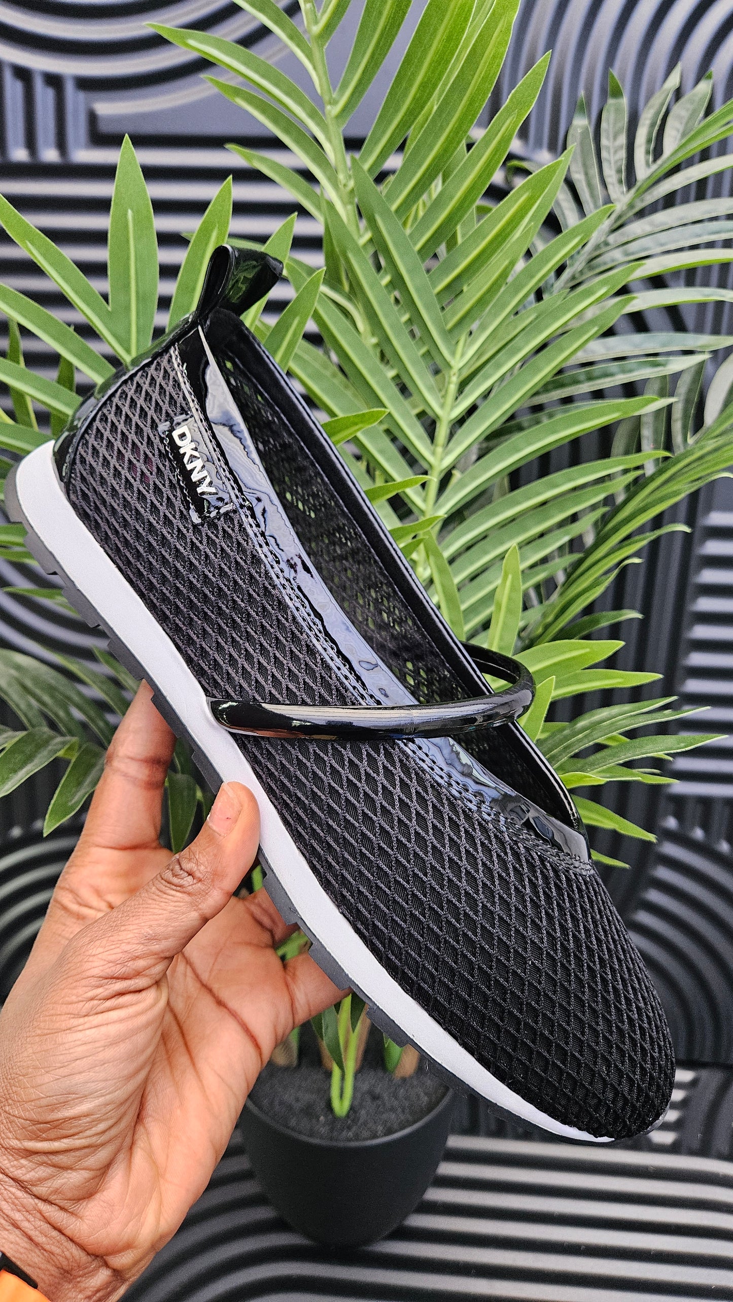 DKNY Black Mesh Slip on Trainers - Authentic Retail Product