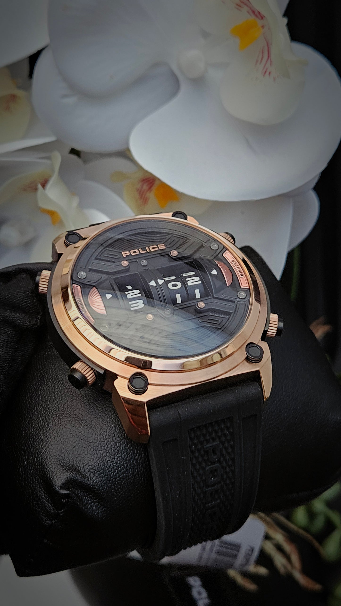 Black & Rose Gold Tone Rotor Watch