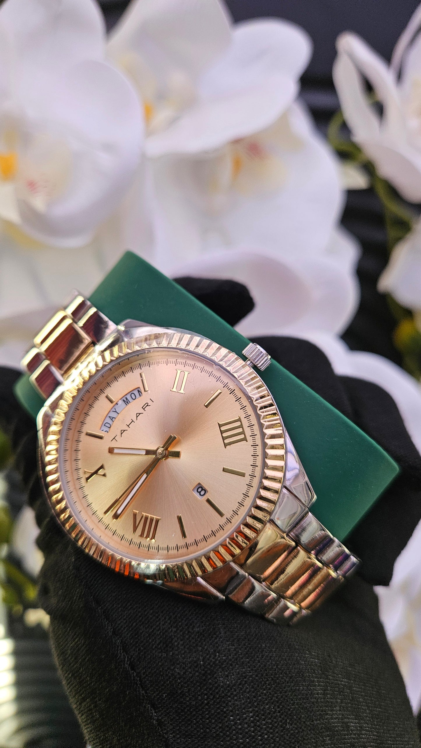 TAHARI Gold Dual Tone Bracelet Watch