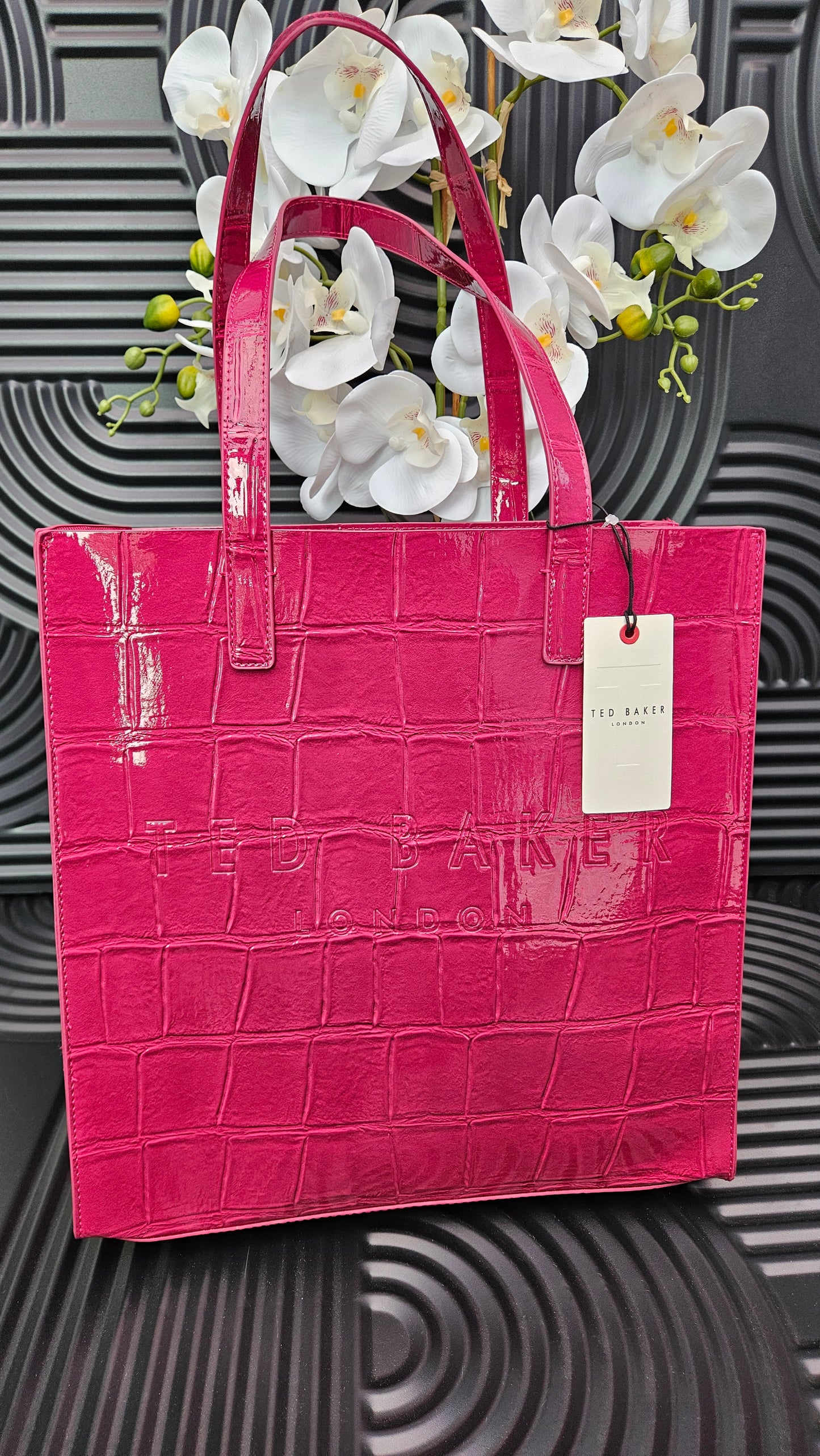 Ted Baker Croc Effect Medium/ Large Icon Bag in Pink