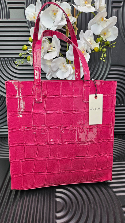 Ted Baker Croc Effect Medium/ Large Icon Bag in Pink