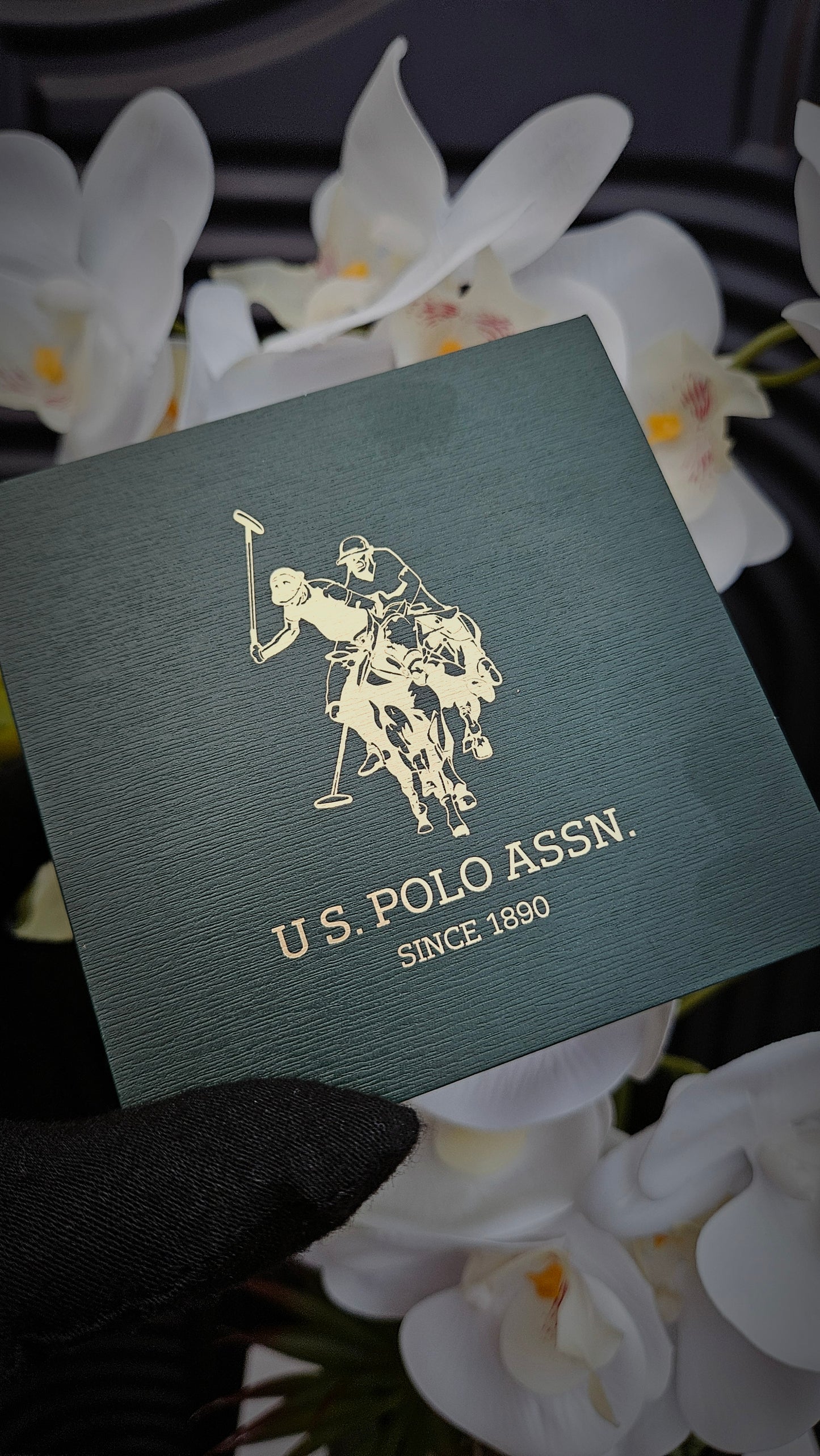 US Polo Assn Gold Tone & Green Stainless Steel Watch
