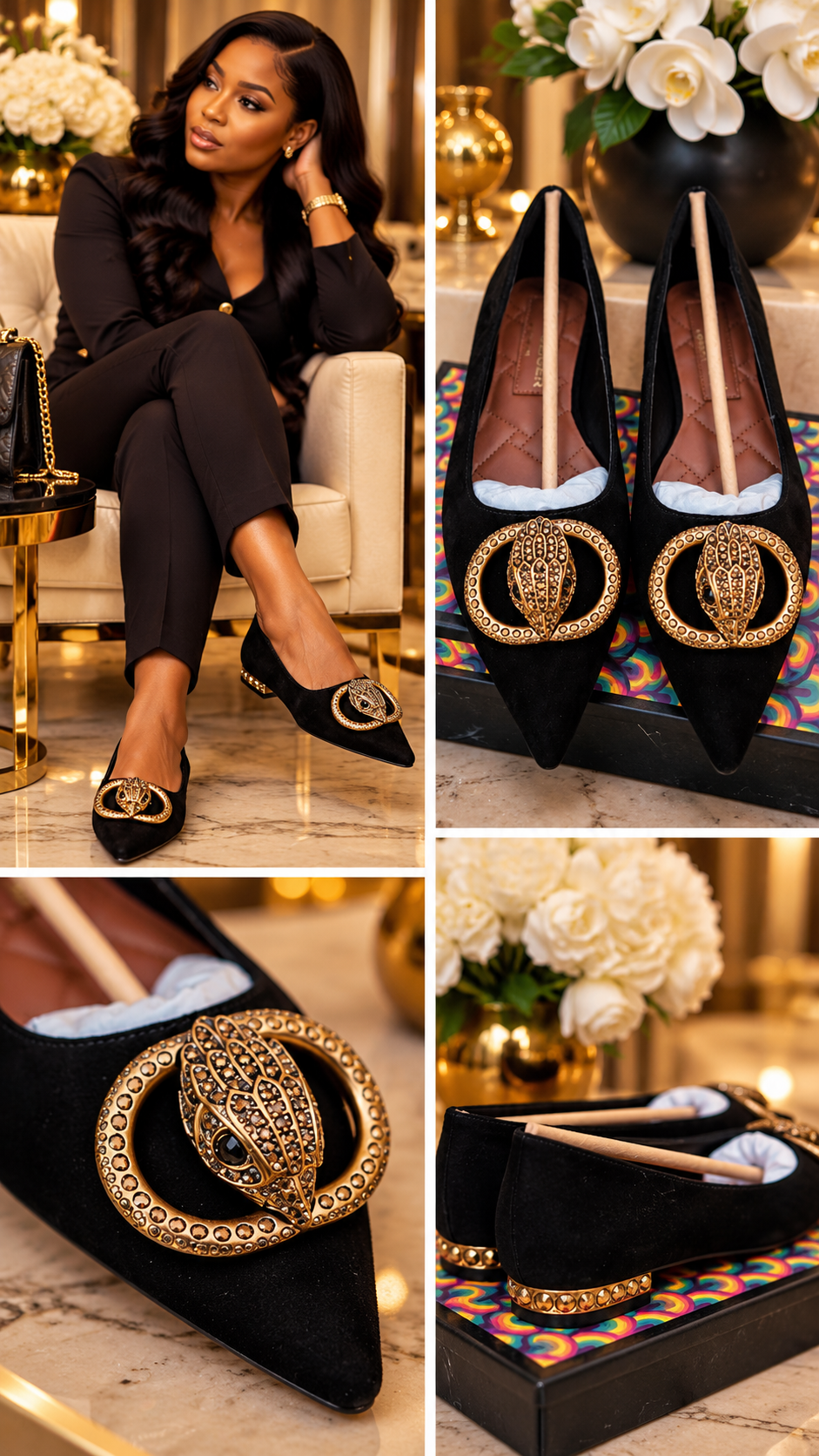 KG Pointed Flat Shoes