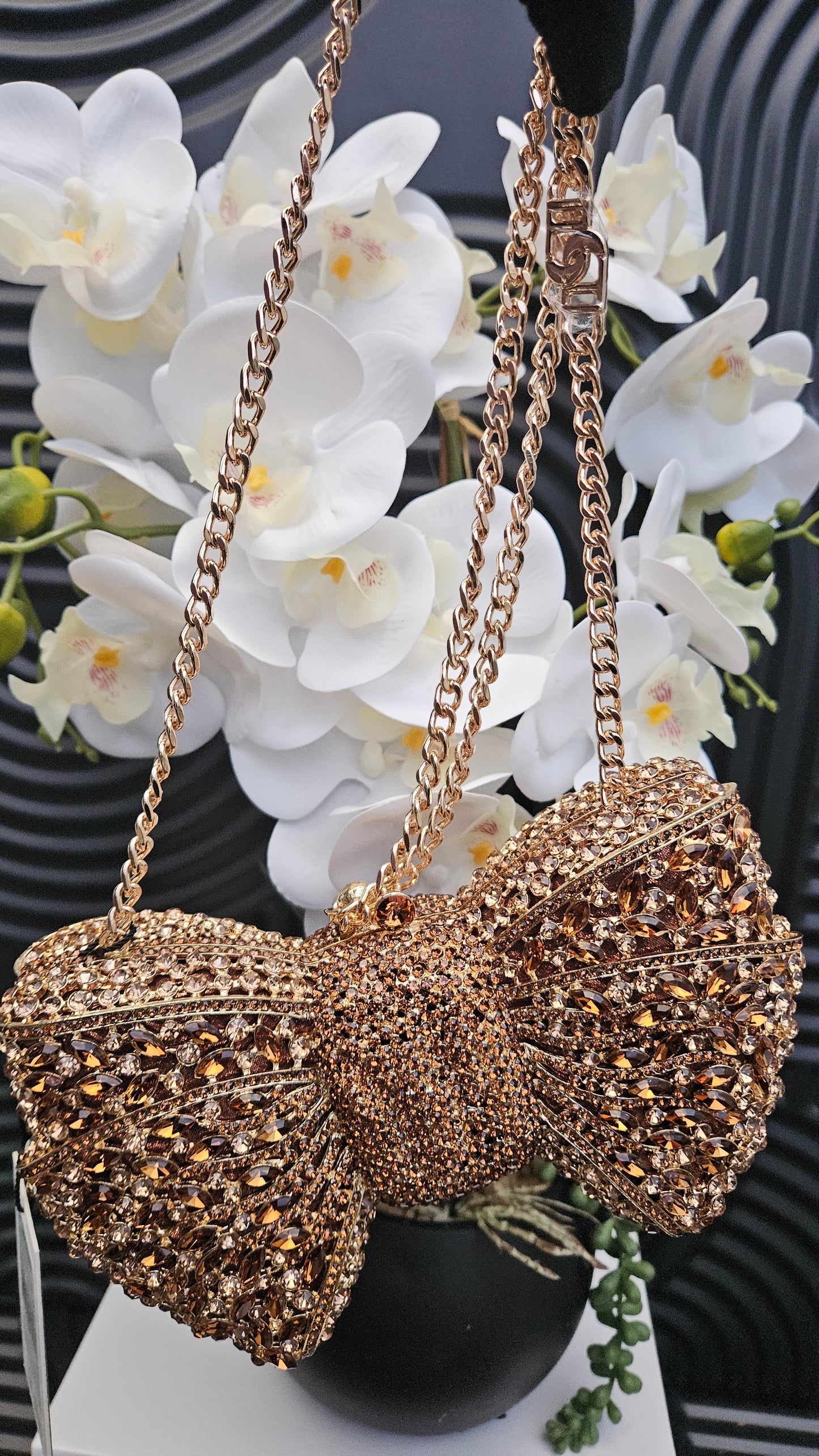 DUNE Bronze Bow Clutch Bag