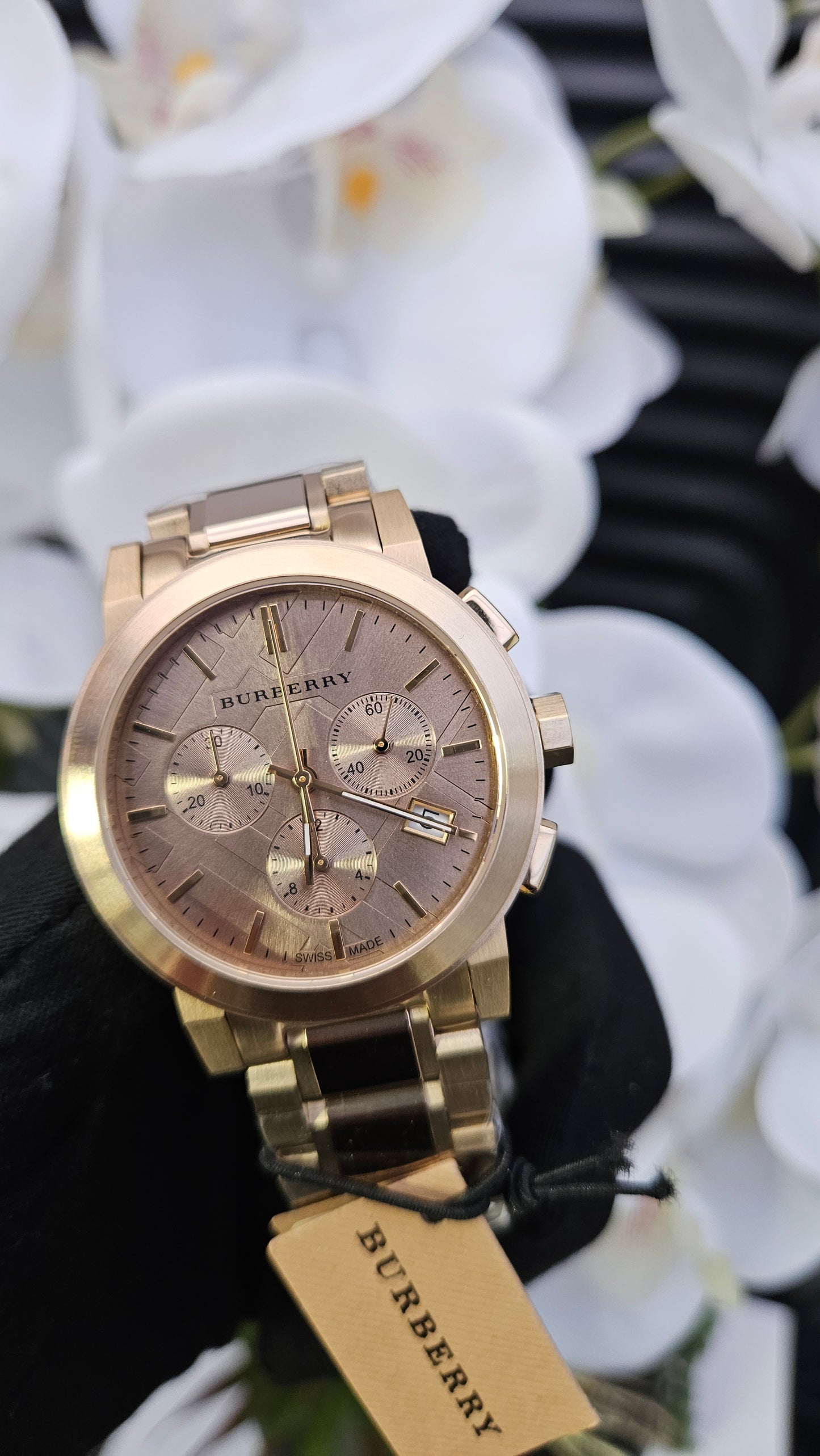 Burberry UNISEX Gold Tone Chronograph 38mm Watch