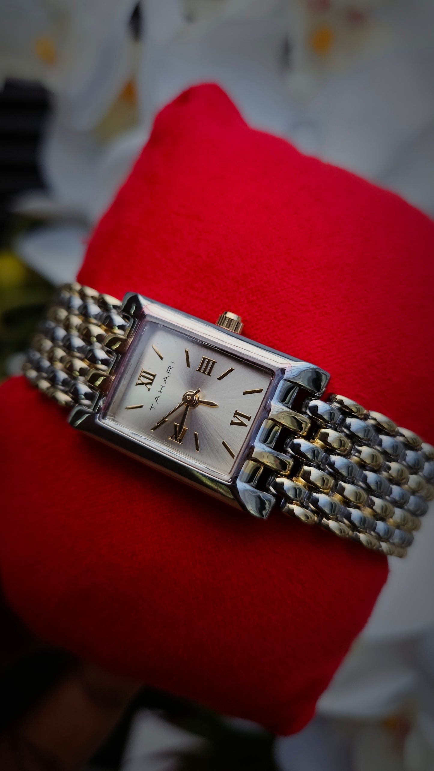 Dual Tone Square Case Watch
