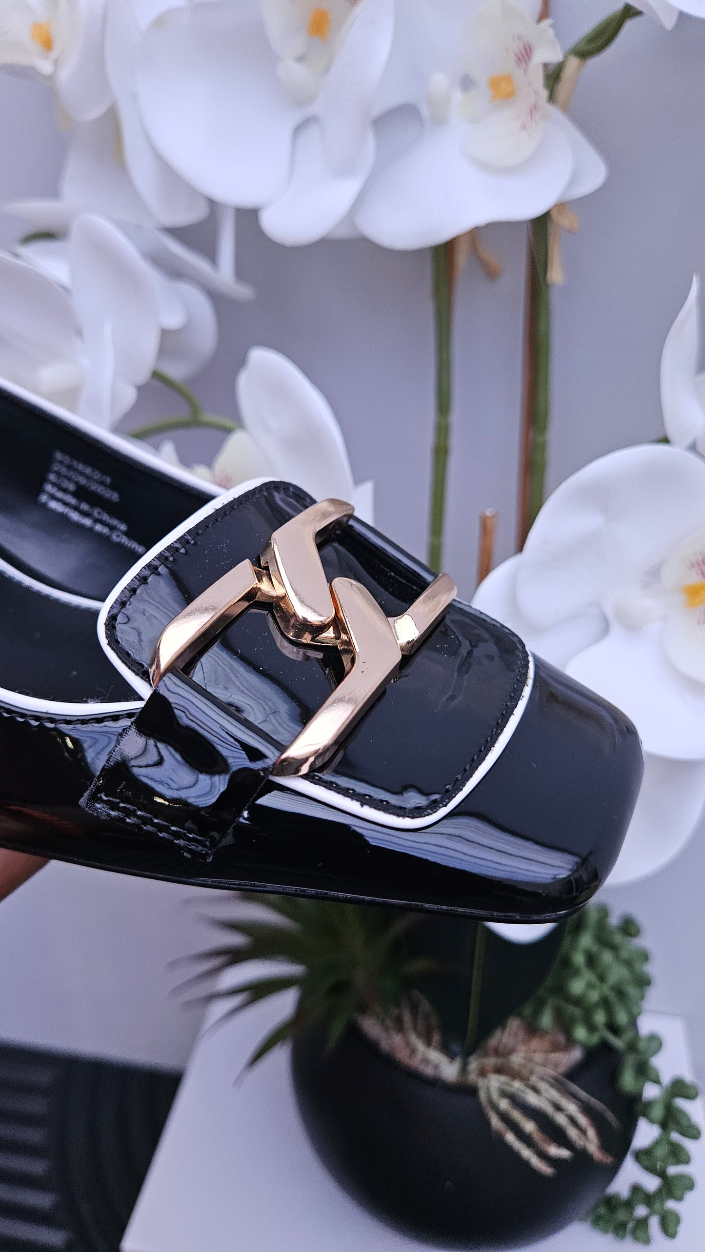 Black Buckle Slingback Heels
