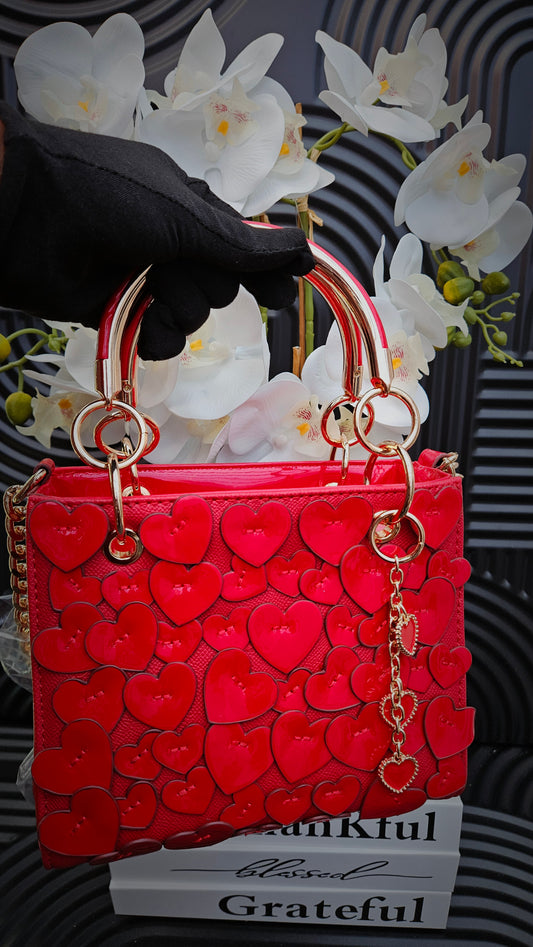 RI Red 3D Heart Tote Bag