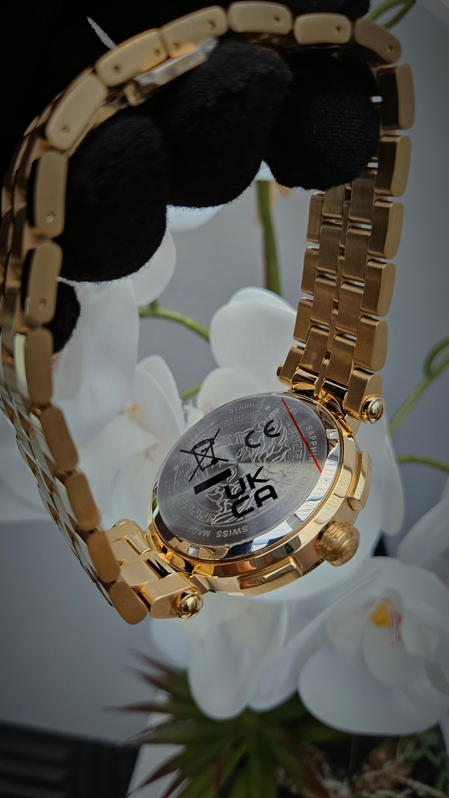Versace Chronograph Gold and Black Watch