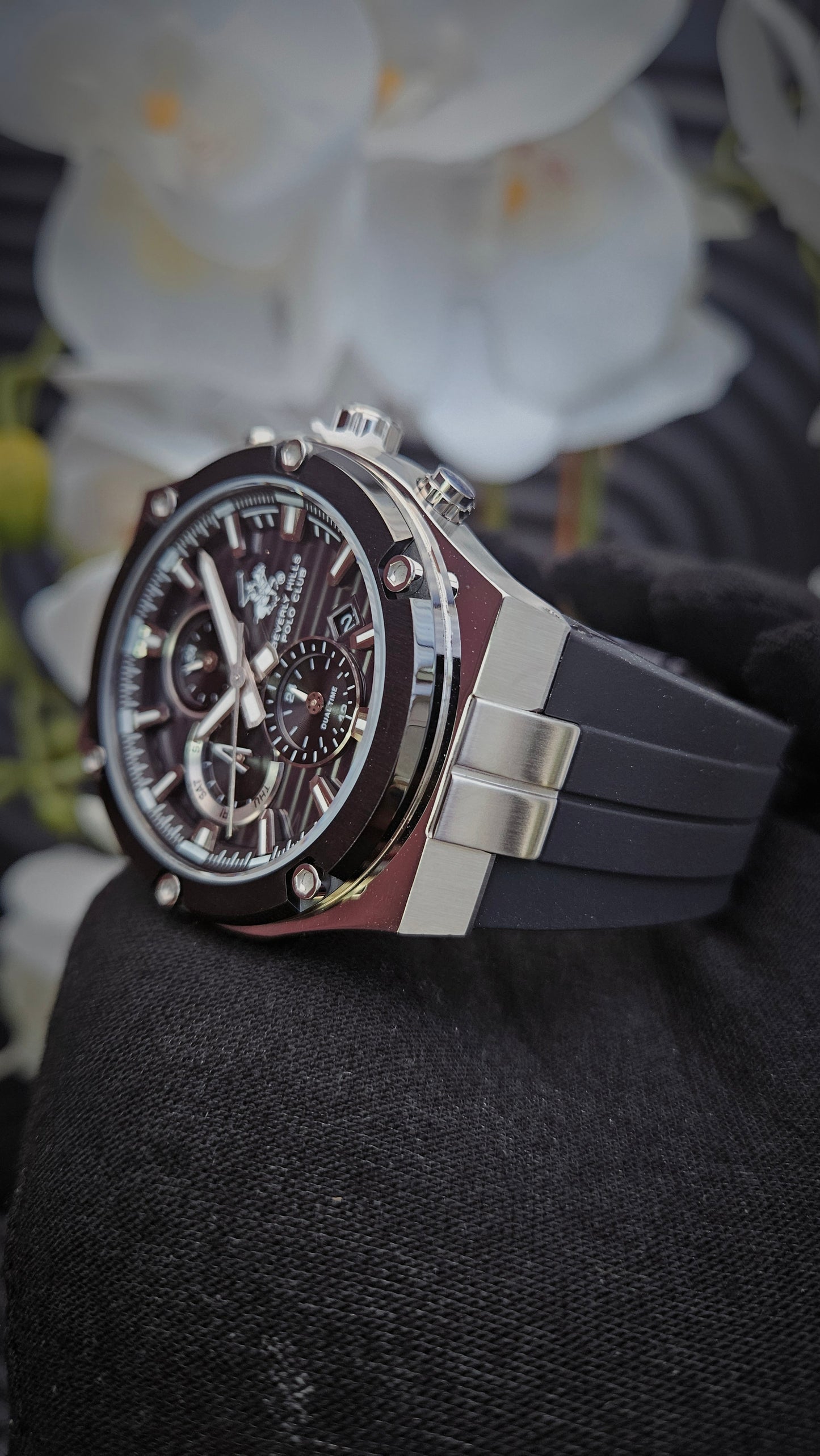 Beverly Hills Polo Club Black Silicon Strap Watch -Authentic Retail Product