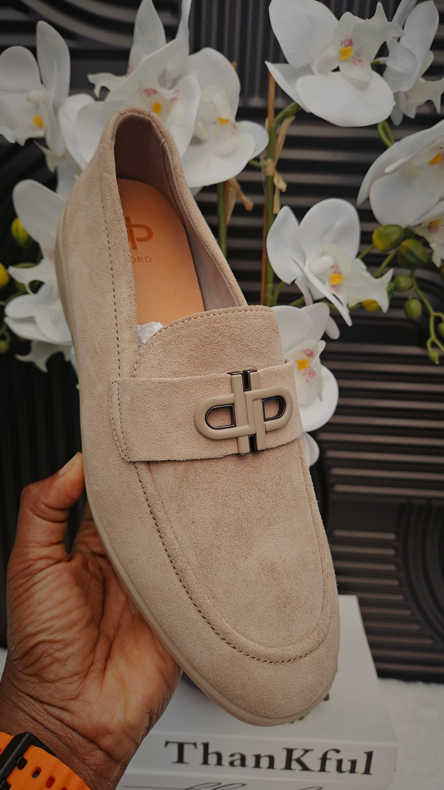 Taupe Suede Loafers