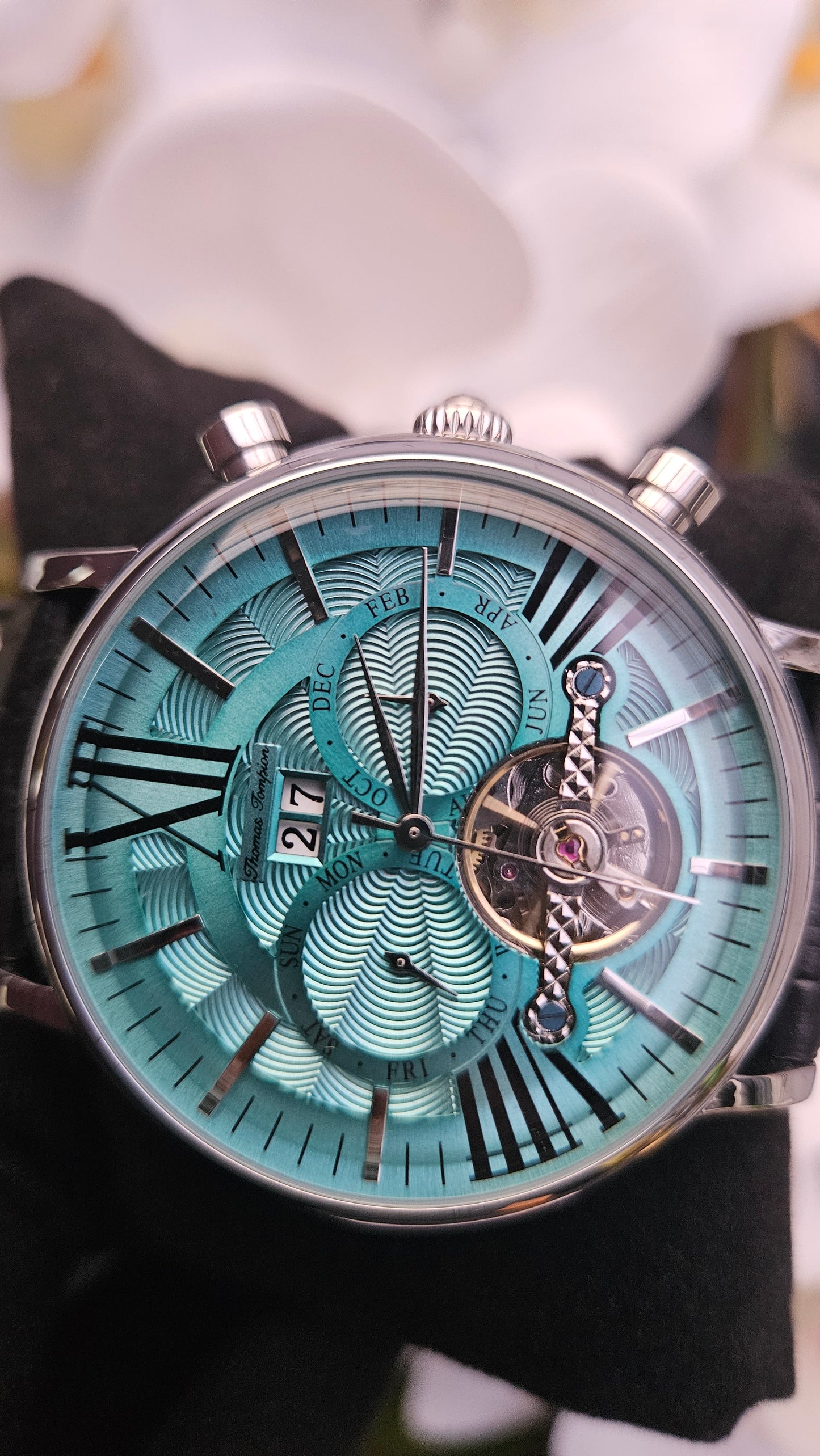 Thomas Tompion Black Leather Automatic Watch - Authentic Retail Product