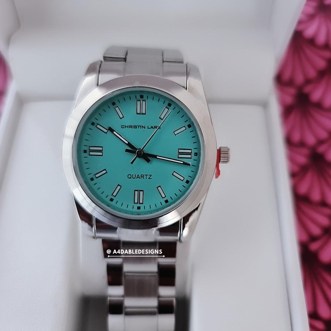 Christian Lars Bracelet Watch with Turquoise Dial