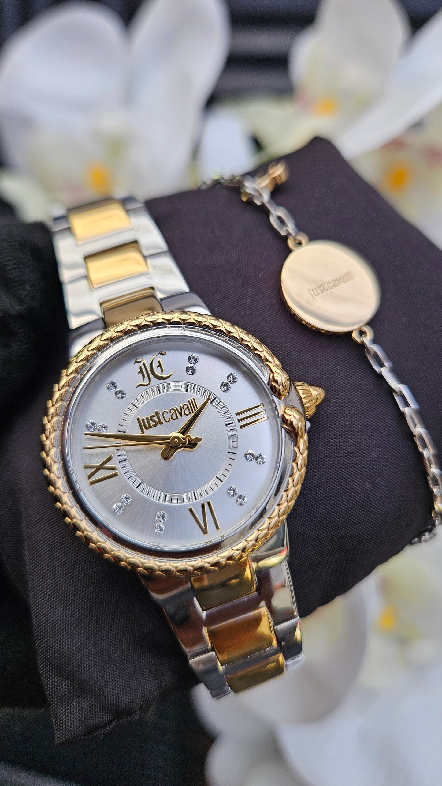 J.C Dual Tone Watch & Bracelet Set