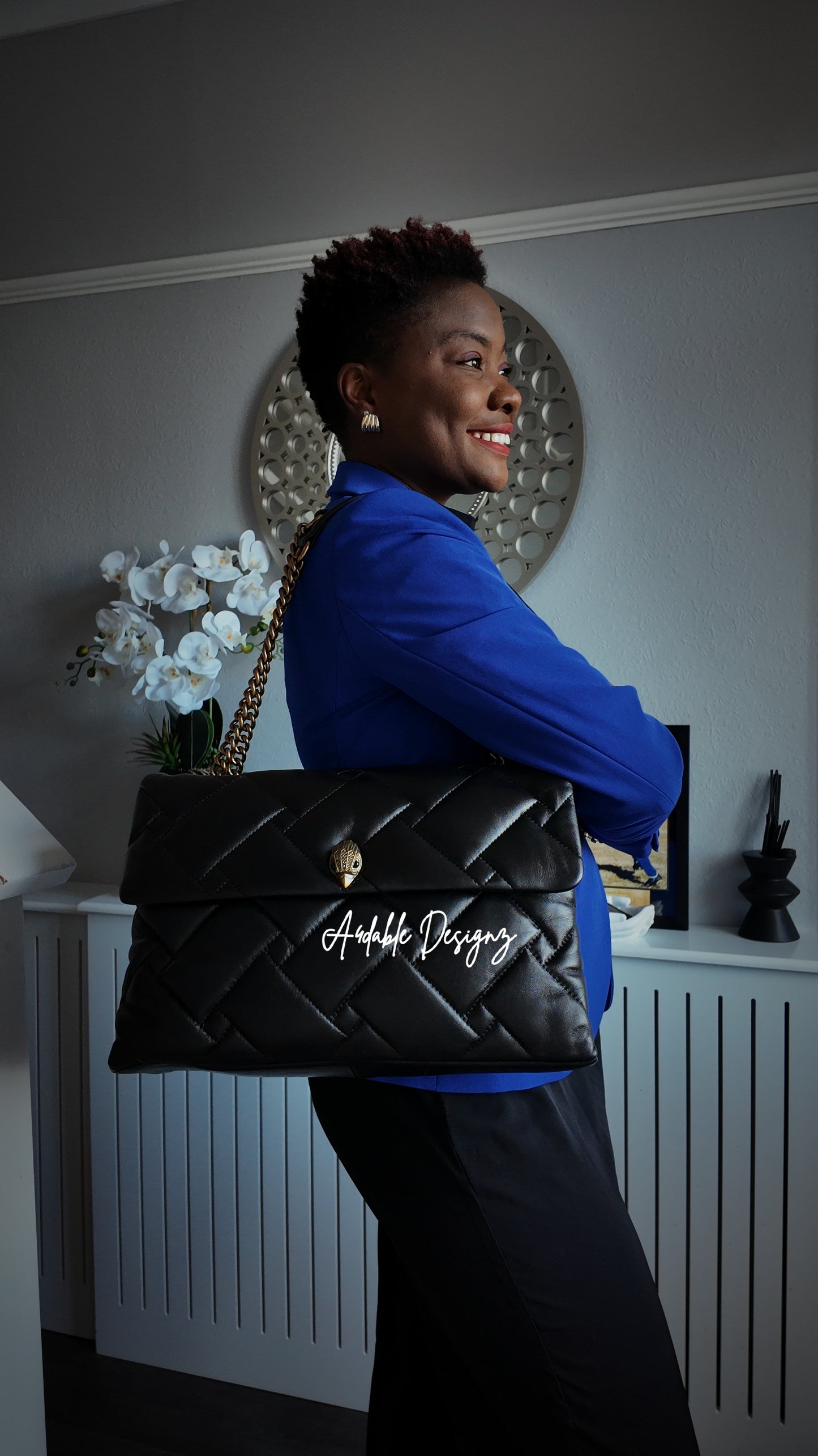 Kurt Geiger KG XXL Leather Bag in Black -Authentic Retail Product