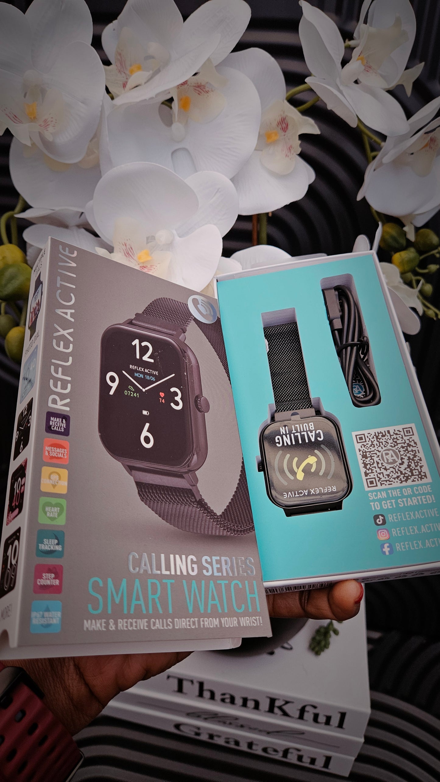 R.A  Black Mesh Bracelet Smart watch