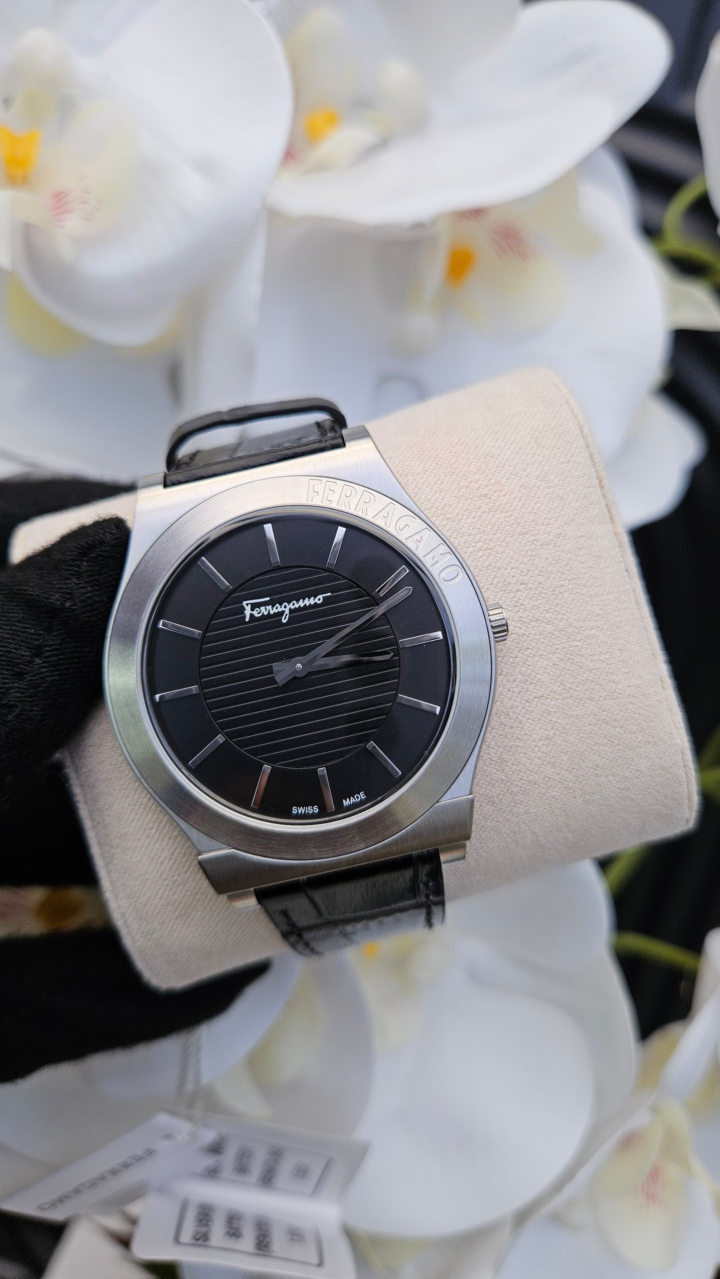 Black Leather Gents Watch - Authentic Retail Product