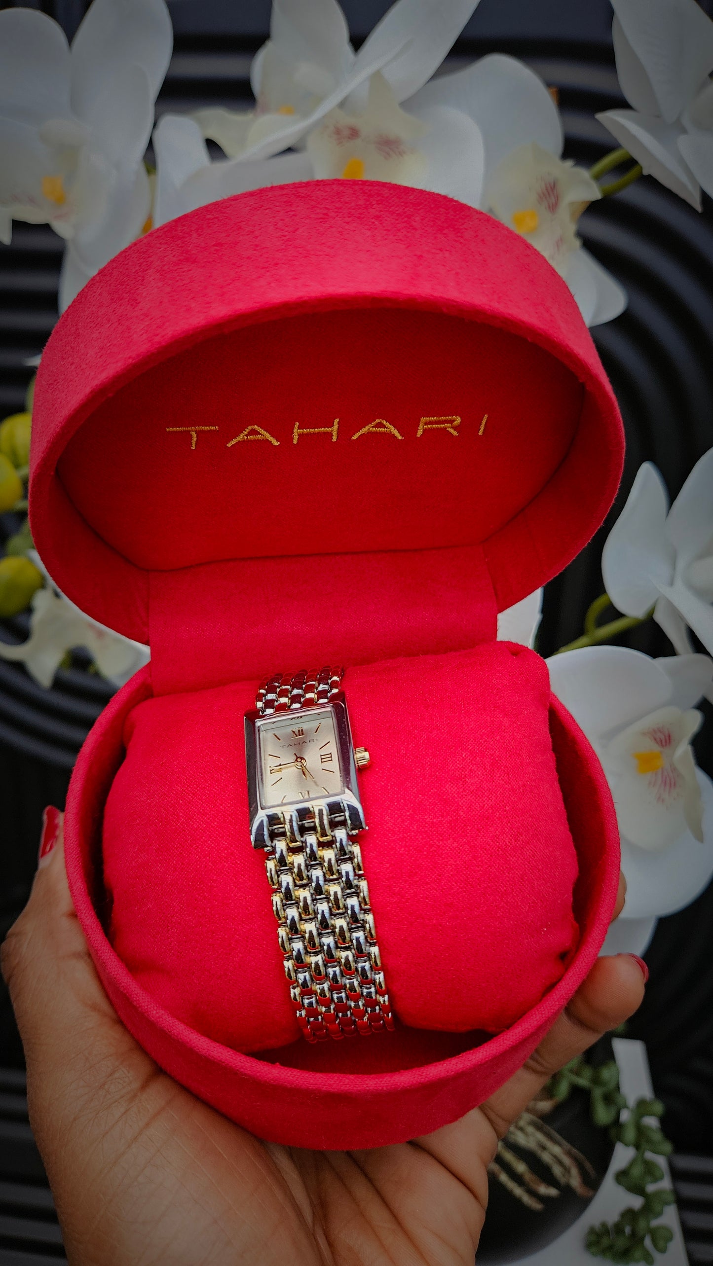 Dual Tone Square Case Watch