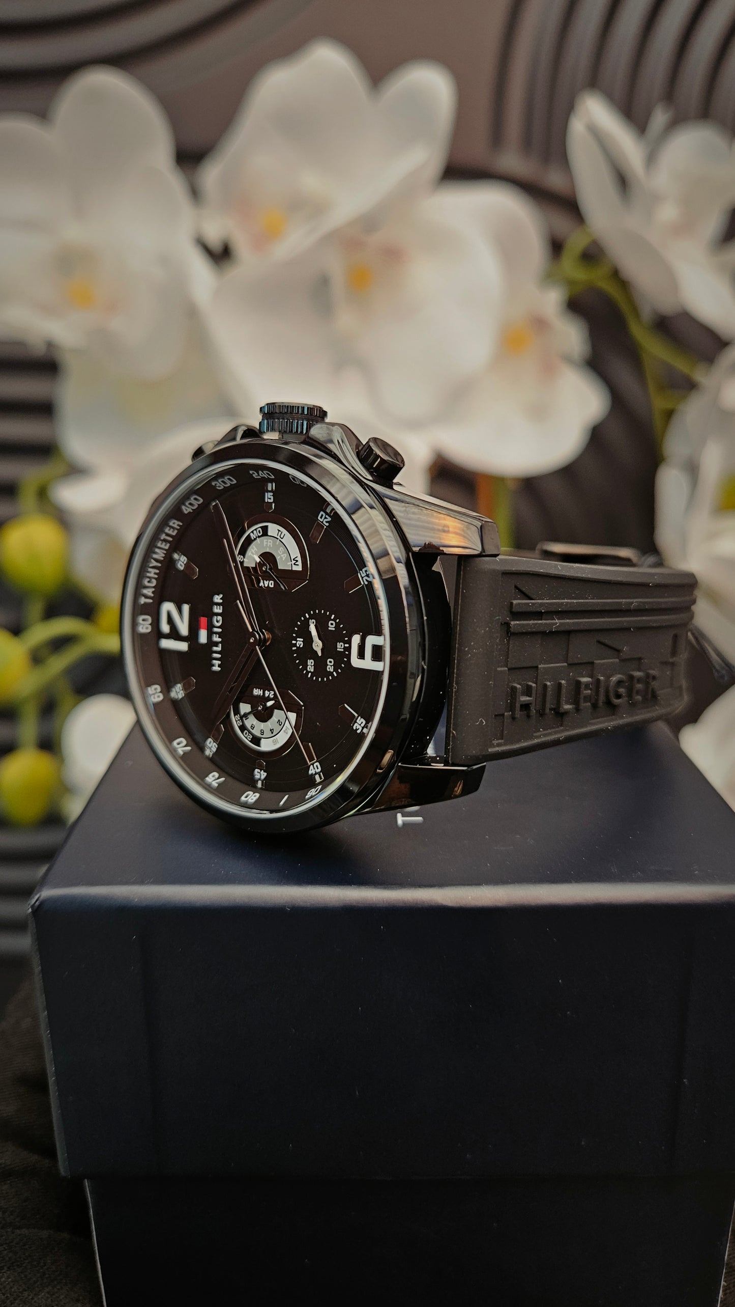 Tommy Hilfiger Black Tone Silicone Strap Watch - Authentic Retail Product