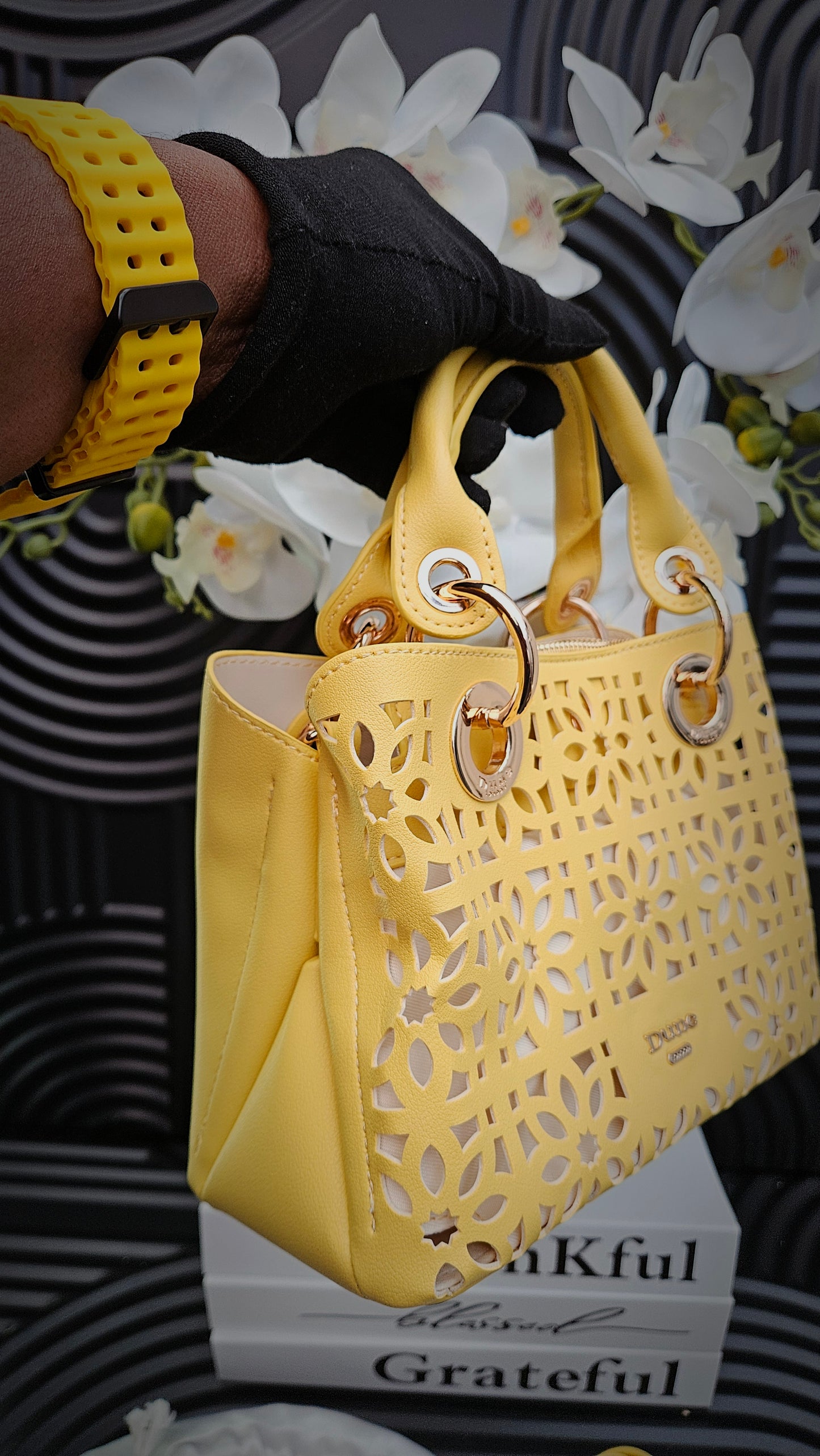 Dune Yellow Cut Out Crossbody Bag - Authentic Retail Product