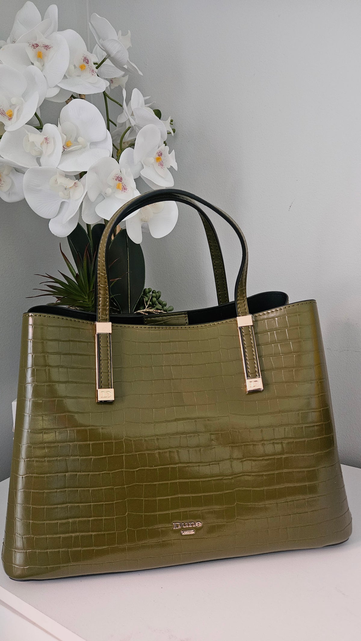 DUNE Green Shoulder Bag with Long Strap