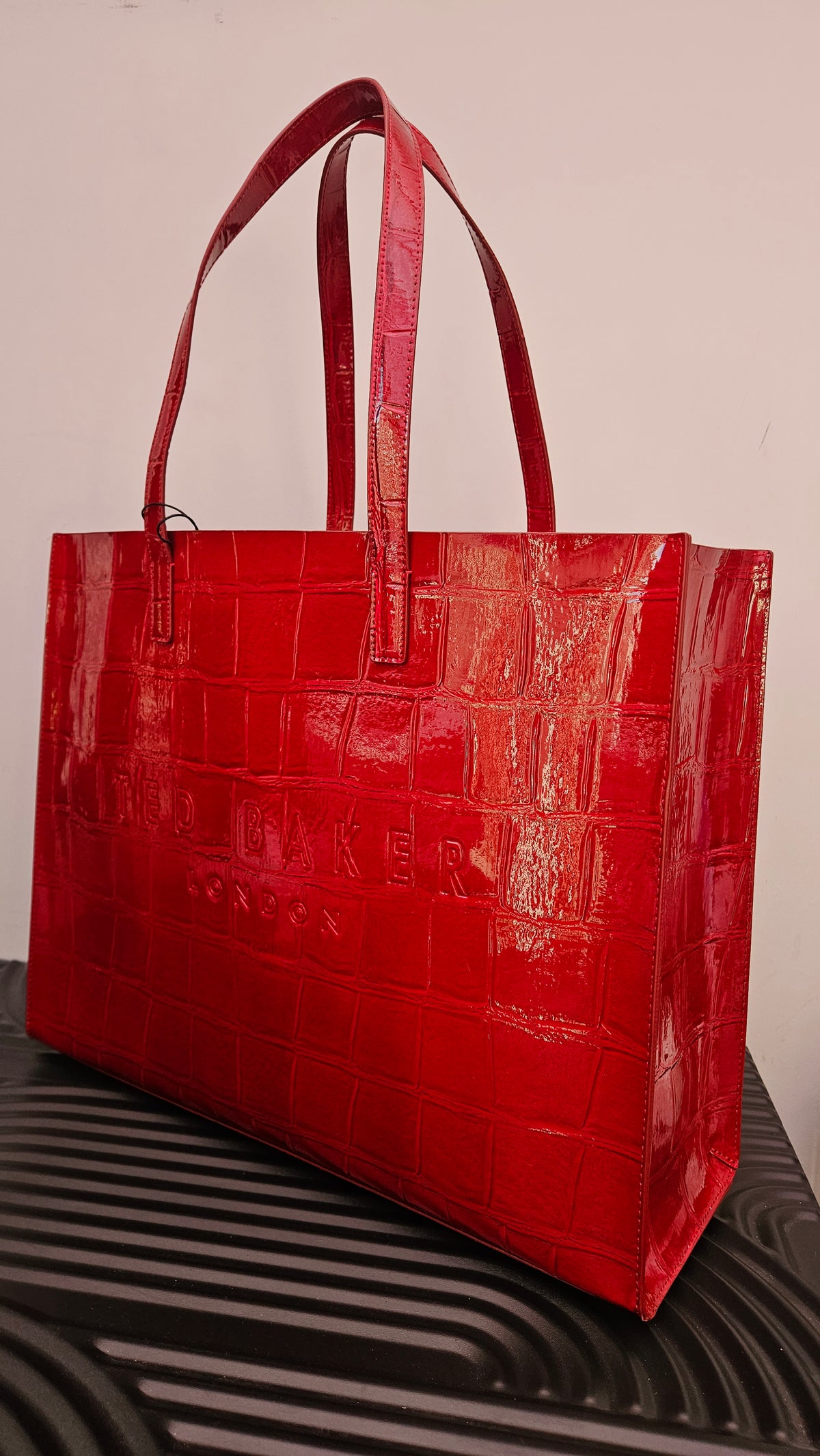Ted Baker Dark Red Croc Effect XL Icon Bag