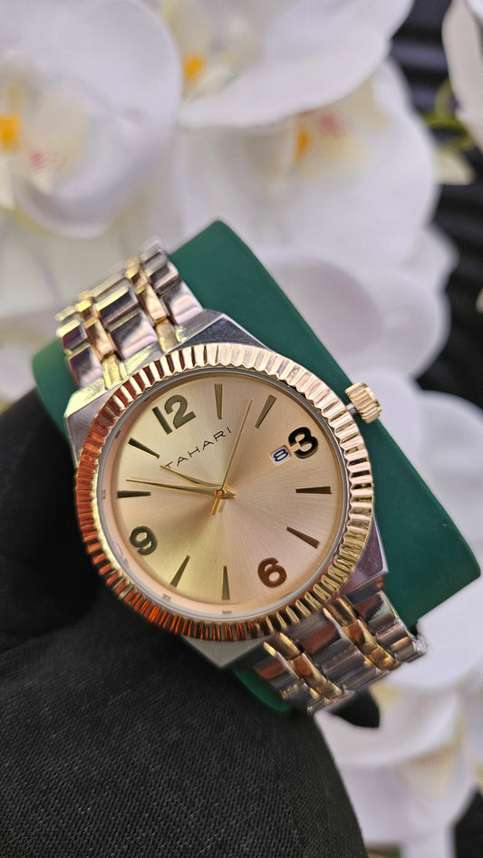 TAHARI Gold Dual Tone Bracelet Watch