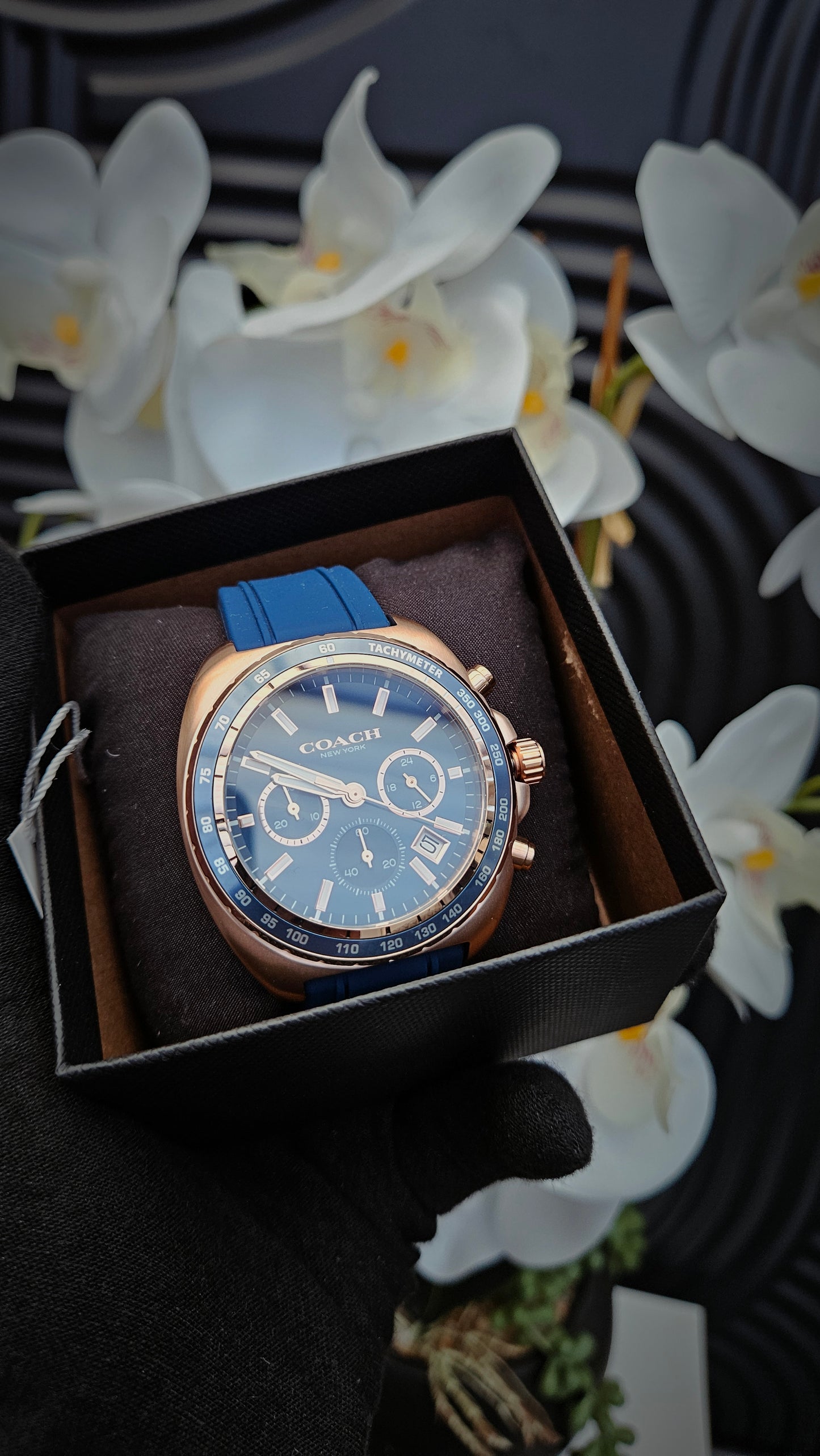 Blue Silicone 44mm Watch