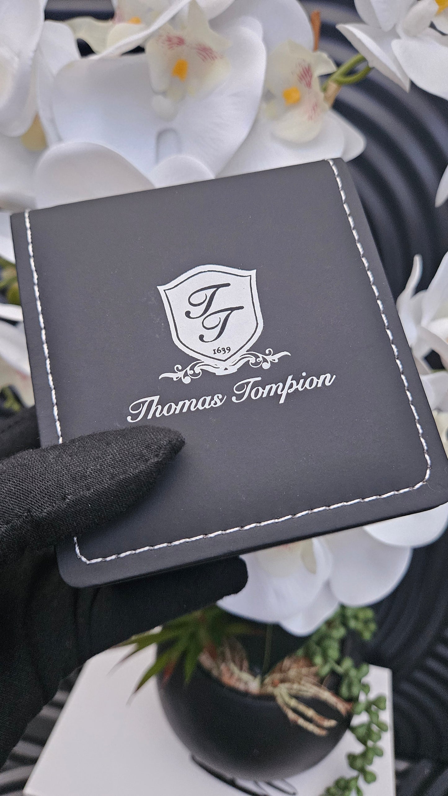 Thomas Tompion Black Leather Automatic Watch - Authentic Retail Product