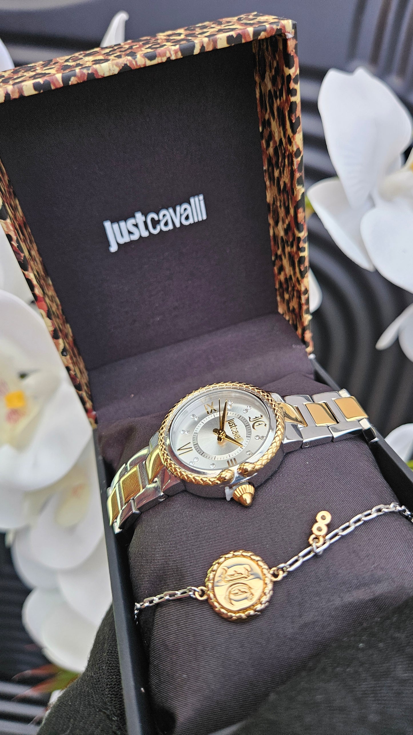 J.C Dual Tone Watch & Bracelet Set