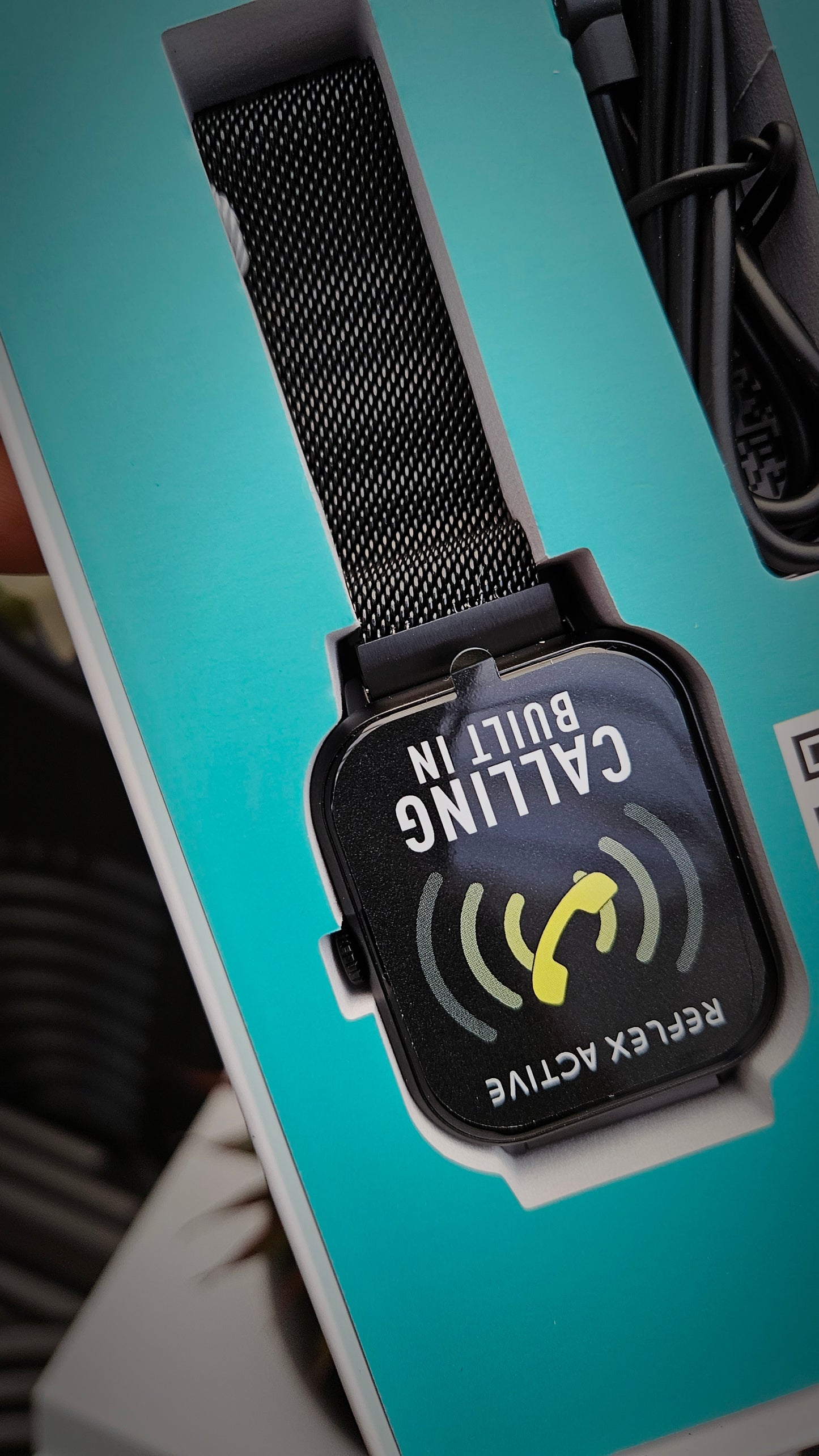 R.A  Black Mesh Bracelet Smart watch