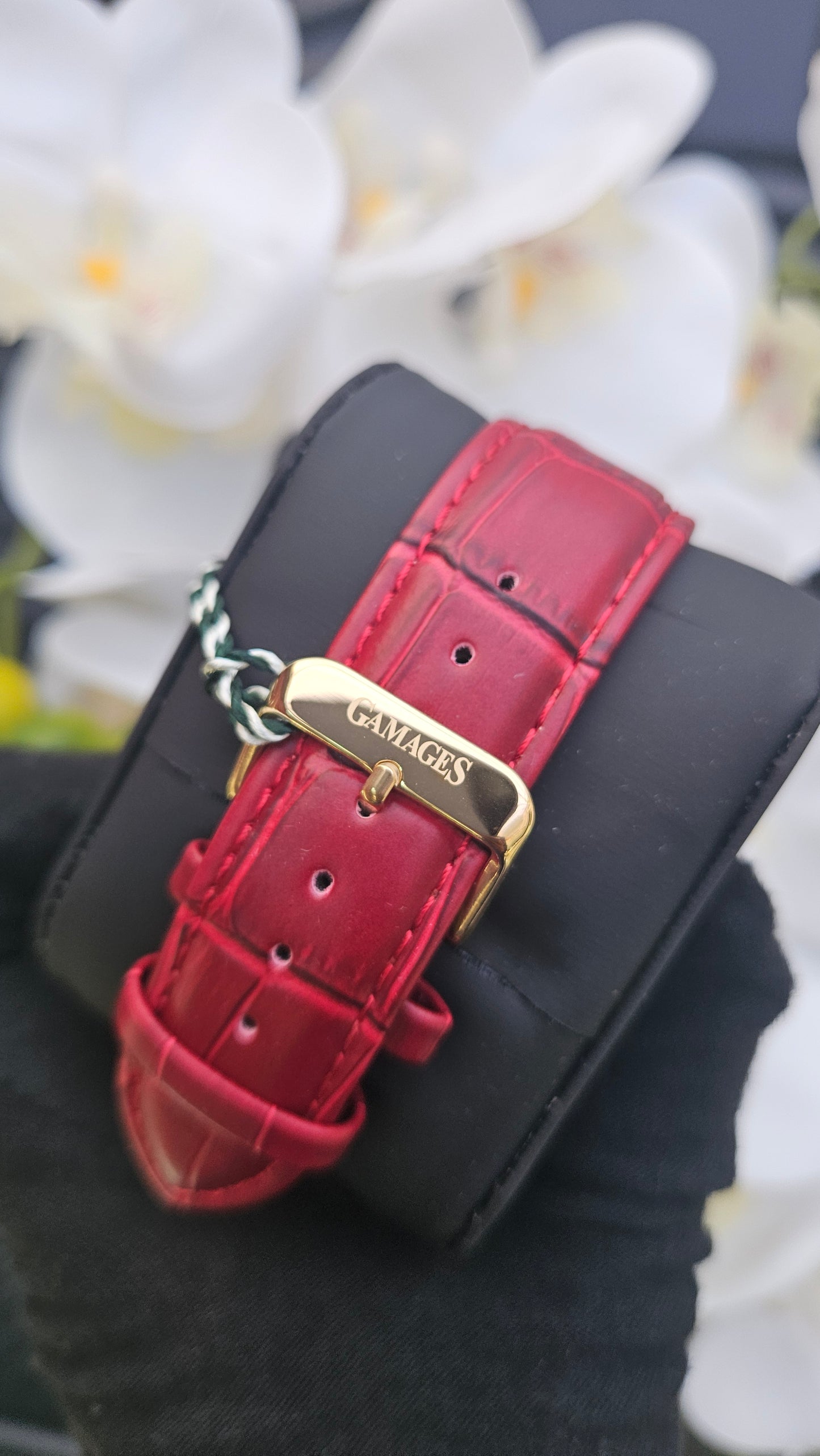 Red Leather Chronograph Watch