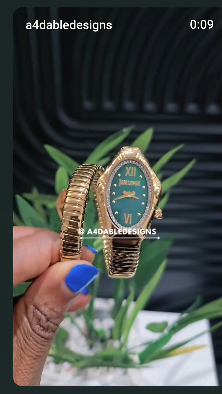 Just Cavalli Gold watch with Green Dial