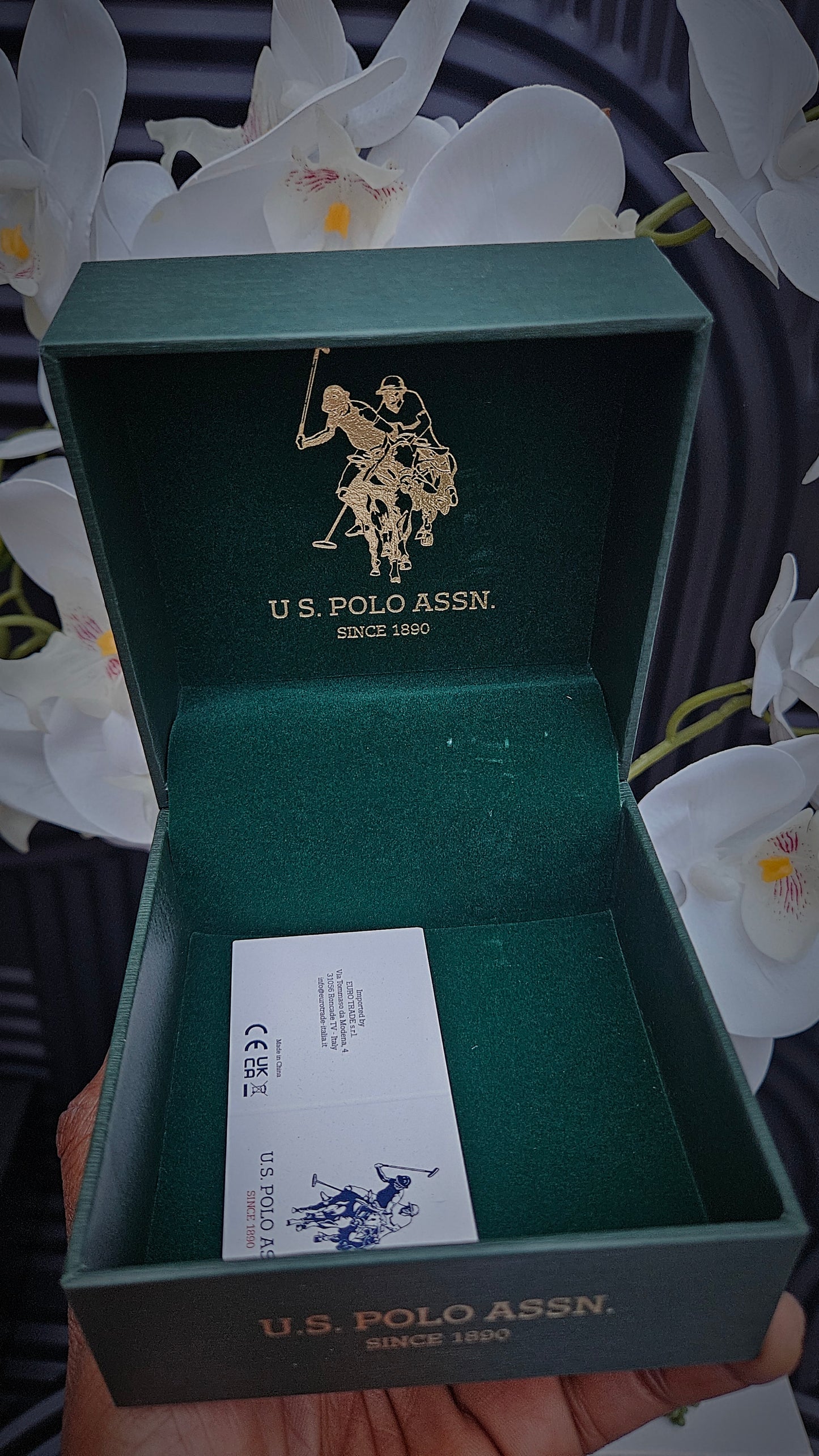 US Polo Assn Gold Tone & Green Ladies Analogue Watch