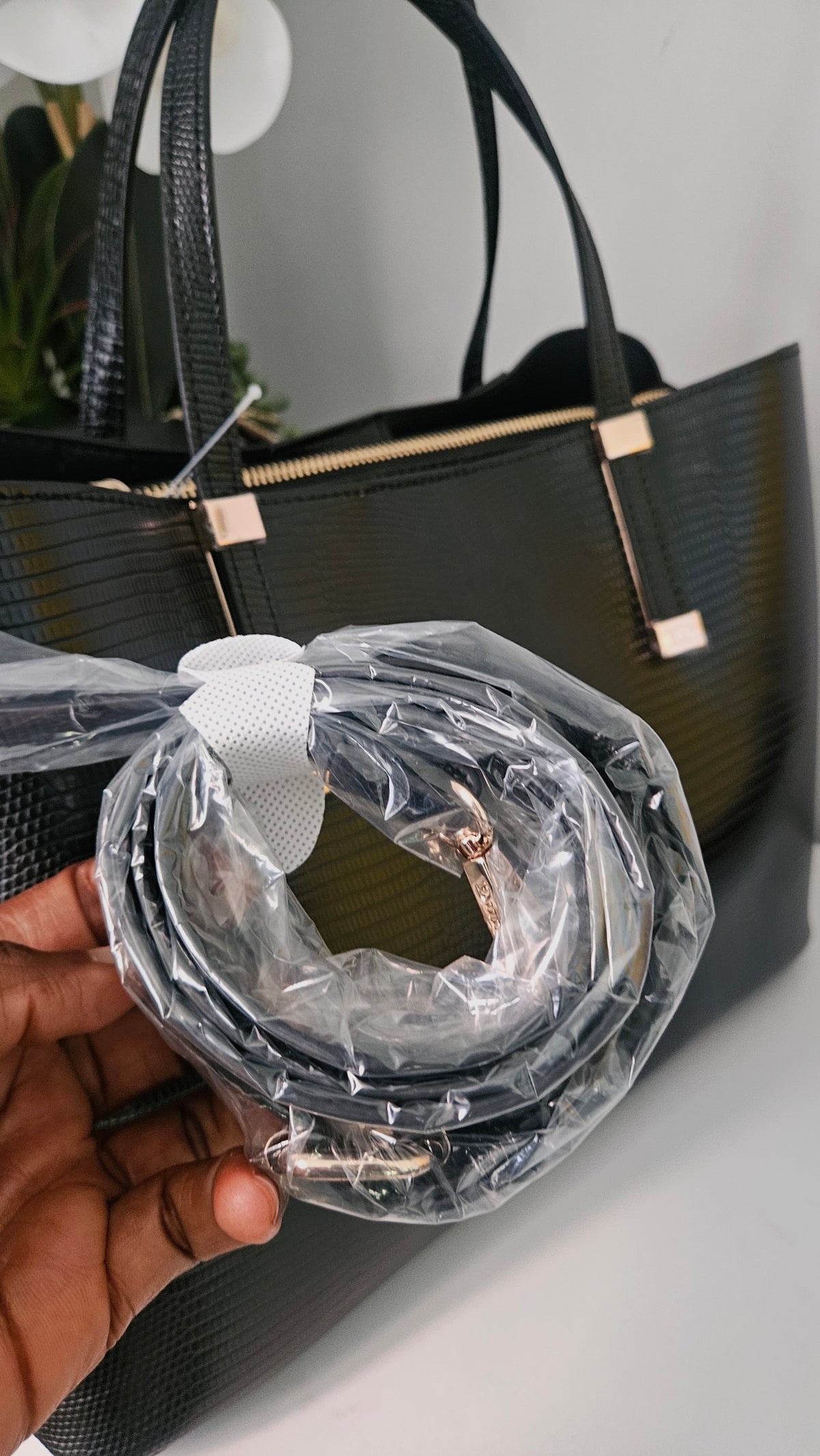 DUNE Black Shoulder Bag with Long Strap