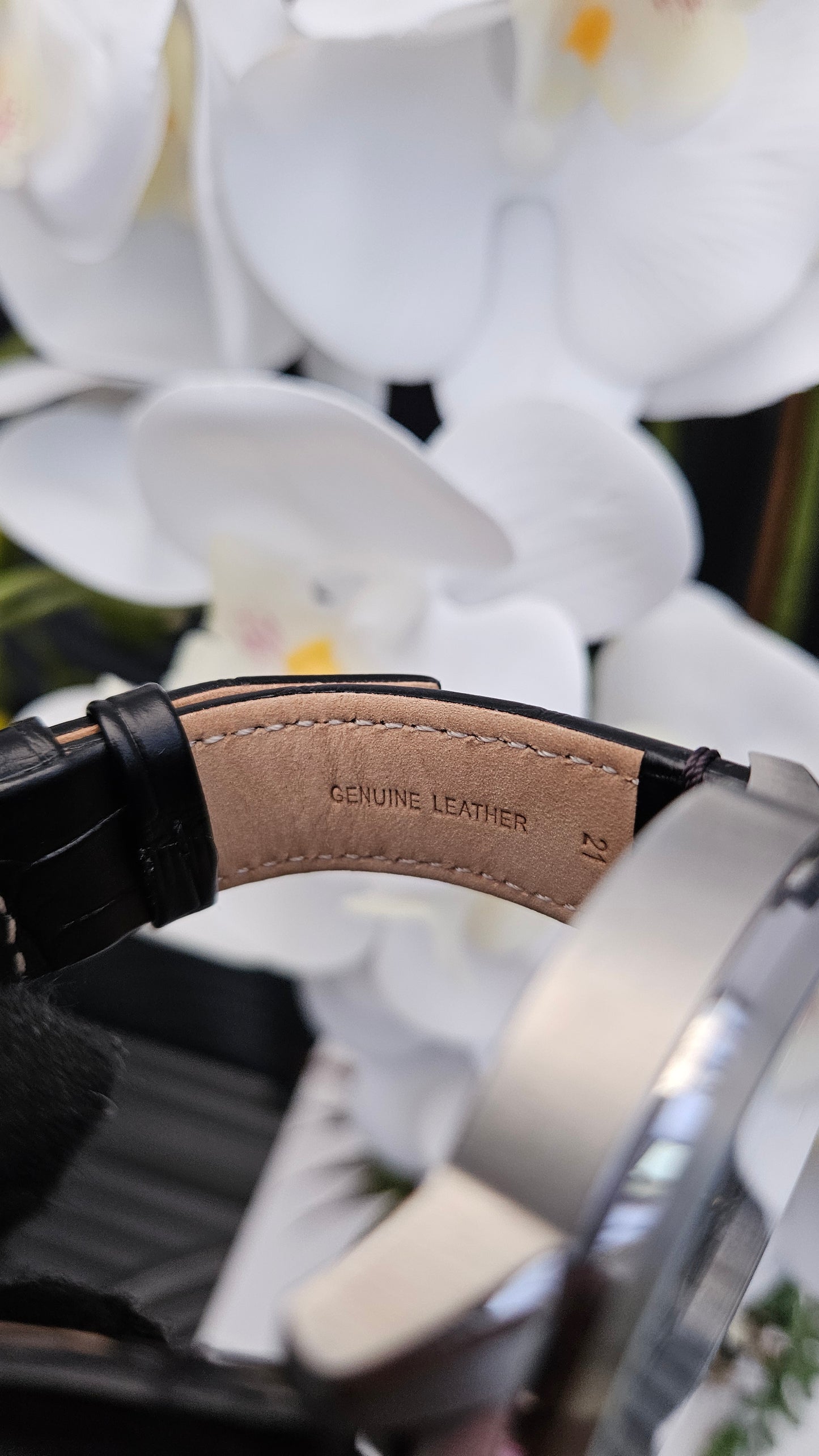 T.H Black Leather Watch for Men