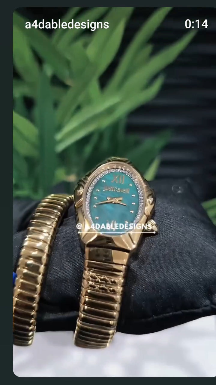 Just Cavalli Gold watch with Green Dial