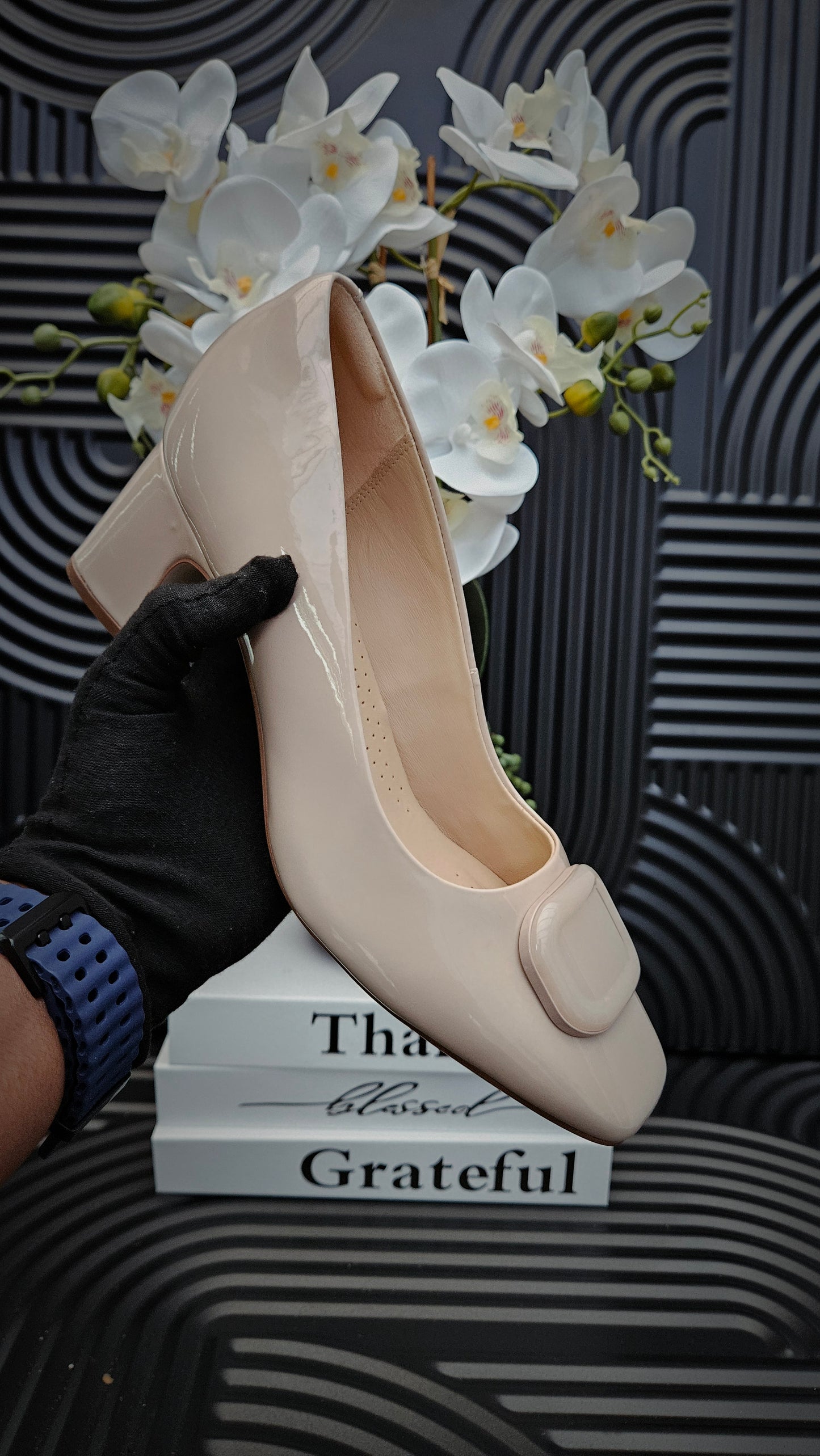 Nude Block heel Shoes for Ladies